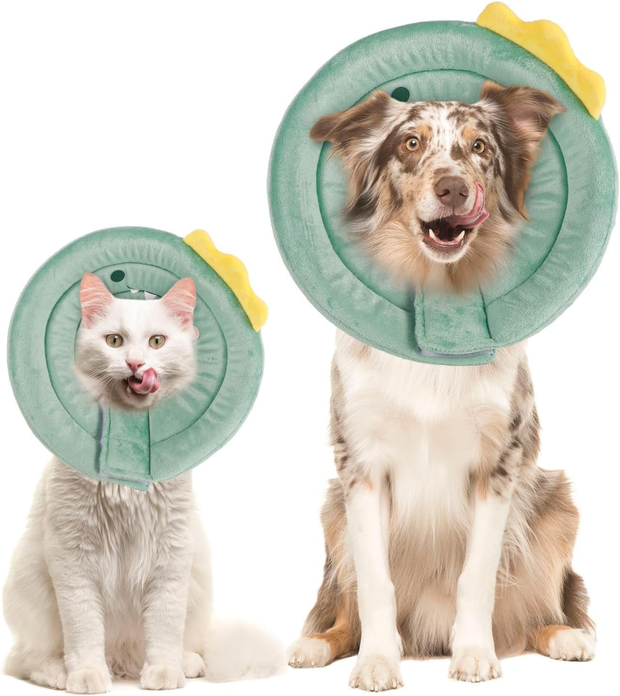 Cat Cone Collar Soft, Cute Cat Recovery Collar Soft Adjustable Cat Cones to Stop Licking Comfortable Breathable Lightweight Neck Cone for Cats Kittens Pet after Surgery (S) image number 4