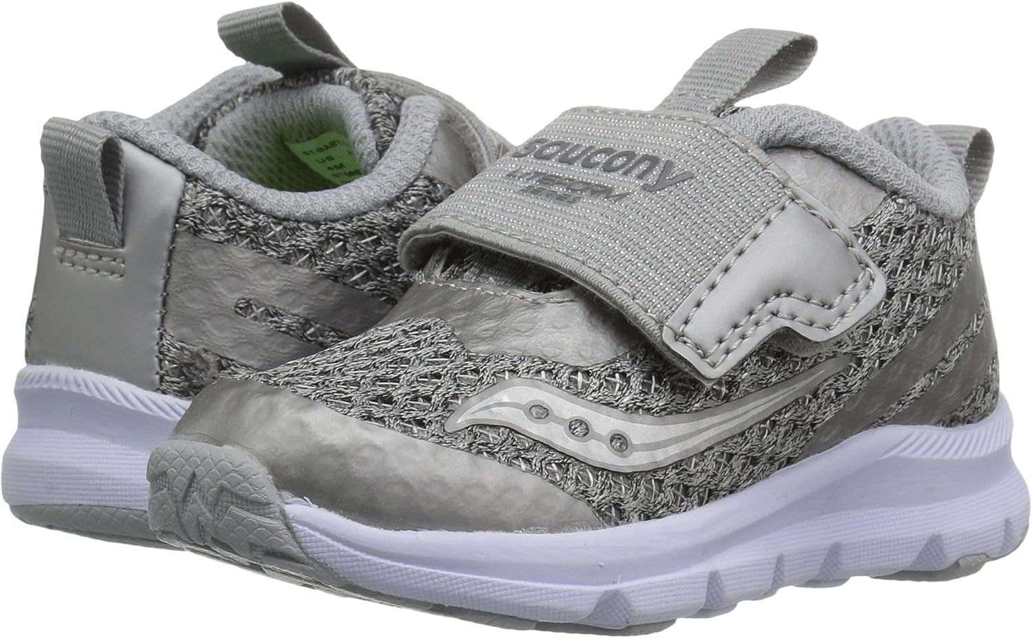 Saucony Girls Baby Liteform Sneaker, Light Grey, 4.5 Wide US Toddler image number 3