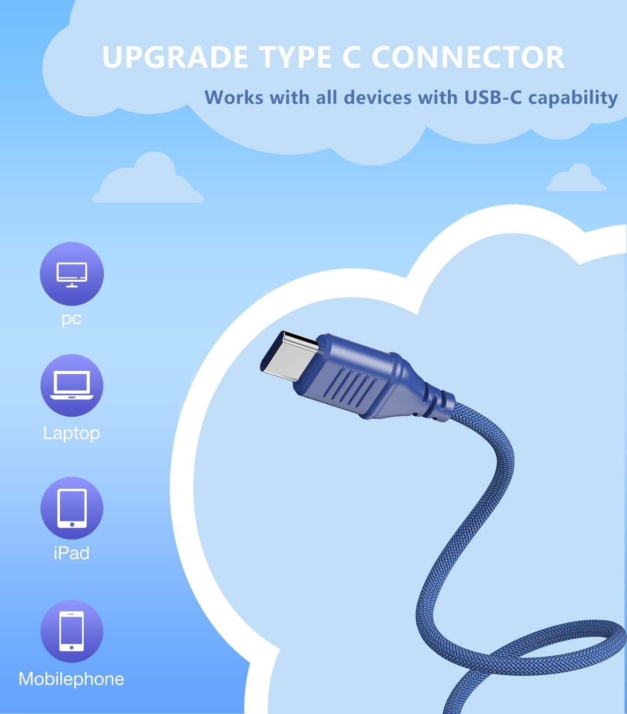 Bywulanda Upgrade USB Type C Kids Headphone for School, 94Db Safe Volume Limited, HD Stereo Sound, Foldable Lightweight On-Ear Headphones for Boys/Girls/Students/Tablet/Travel(Blue) - Mint Green image number 4