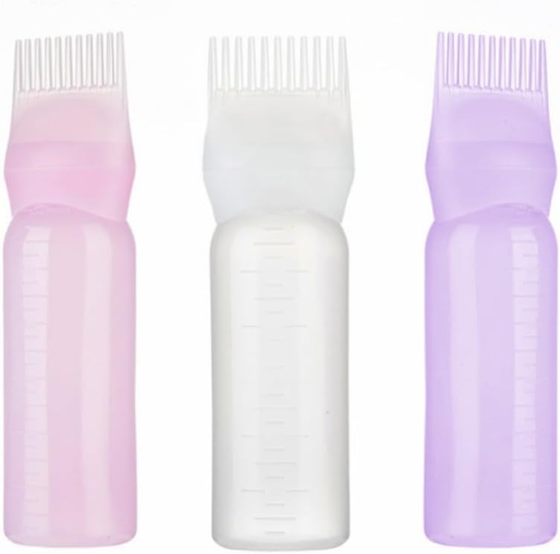 3Pcs 6Oz Large Capacity Root Comb Applicator Bottle, Hair Dye Brushroot Comb Squeeze Applicator Bottles with Graduated Scale for Salon Hair Coloring Dyeing Scale for Home Diy Use image number 5