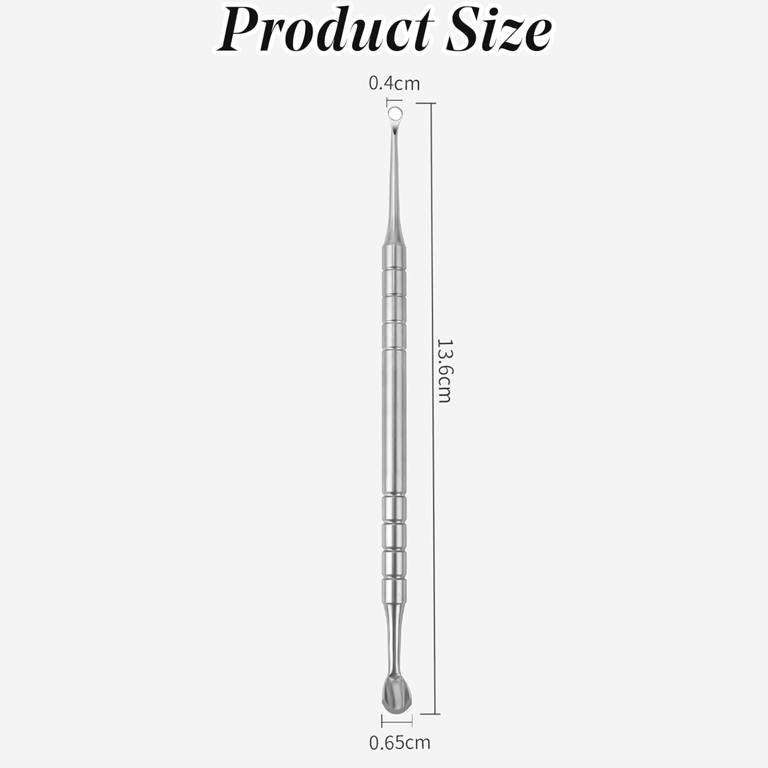 2 in 1 Manicure Cuticle Pusher Tool, Ring Design, Suitable for Nail Care, Ideal Replacement for Staleks Pro Expert, Features Horseshoe End and Ring End for Effective Cuticle Removal.