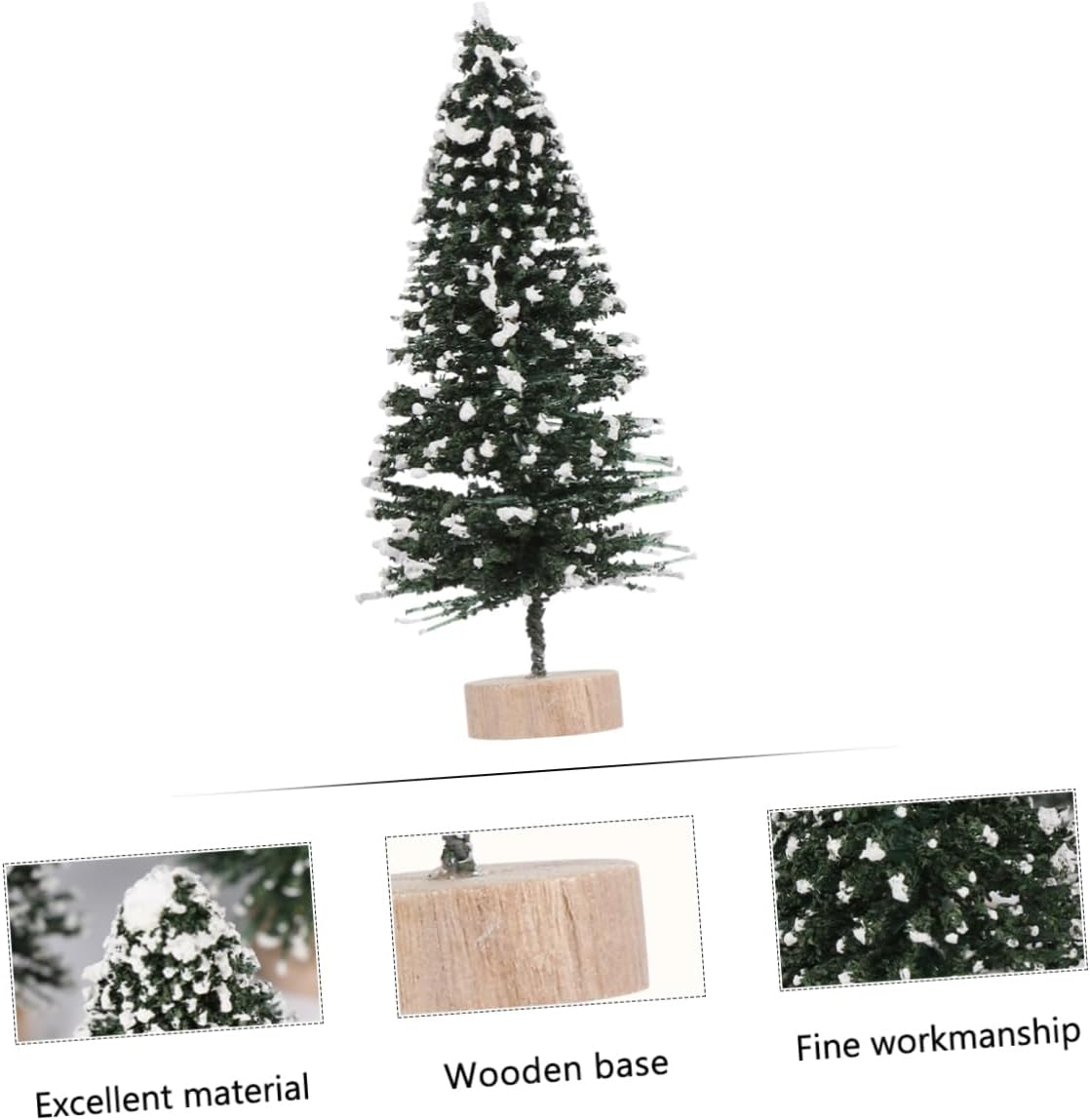 Alipis 12Pcs Mini Christmas Tree Tabletop Decor Snow Spruce Style Christmas Trees Small Ornament for Home Office Decoration image number 1