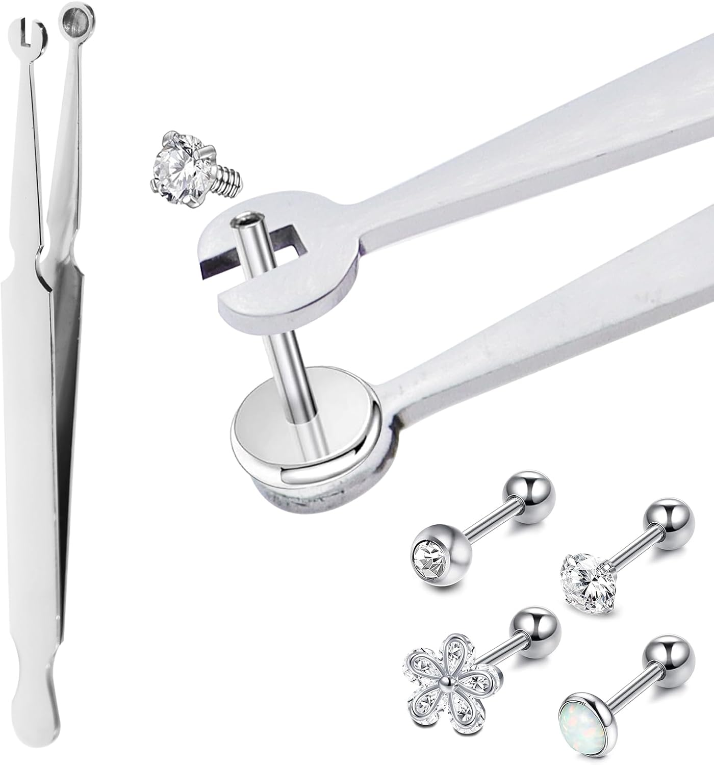 NUTLET Piercing Tool - Stainless Steel Piercing Pliers & Barbell Clamp Tweezers - Easy to Use, Portable & Versatile - 0.63 Oz image number 3