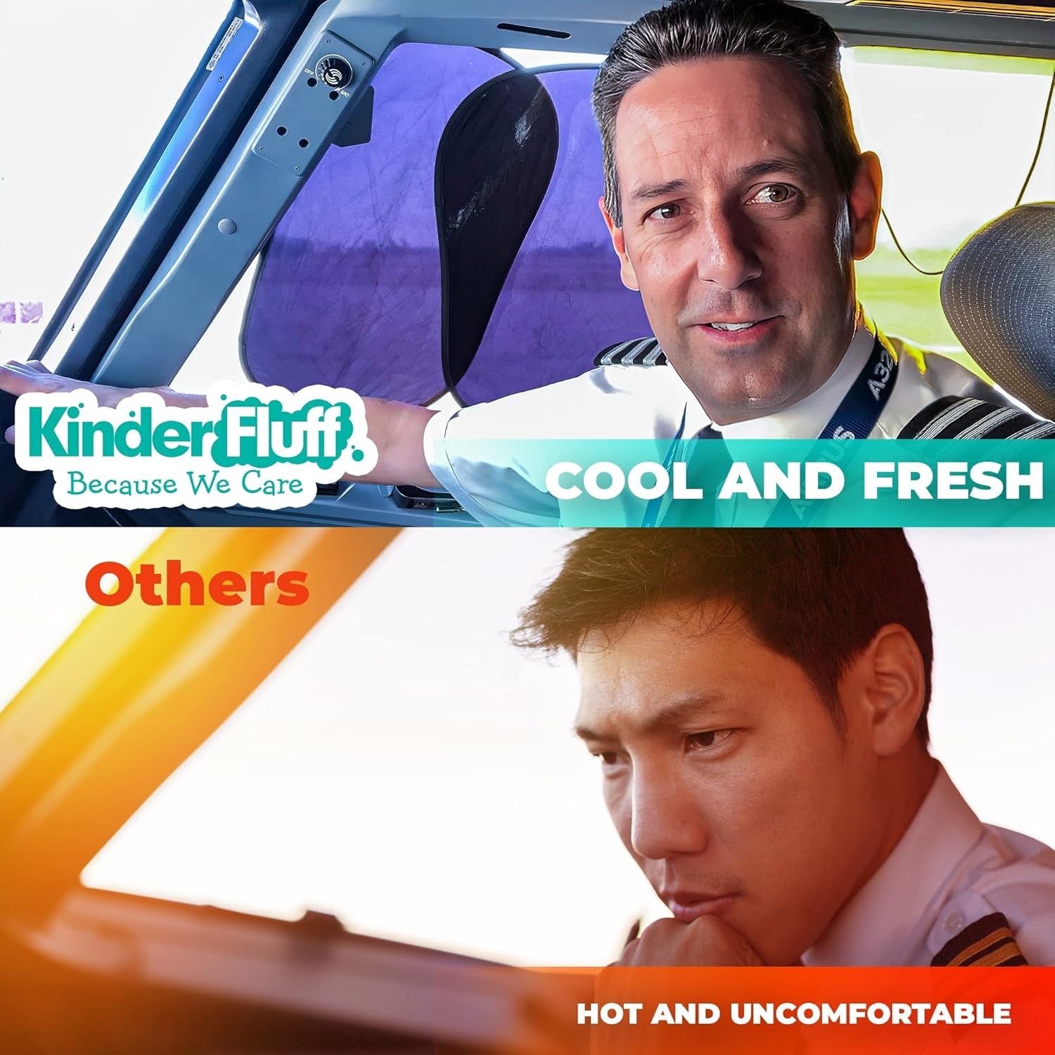 Kinder Fluff Car Window Shade (4Pack)-The Only Certified Cockpit & Car Window Sun Shade for Baby & Pilots Proven to Block 99.95% UVR -Mom'S Choice Gold Award- Aircraft & Car Seat Sun Protection - S image number 6