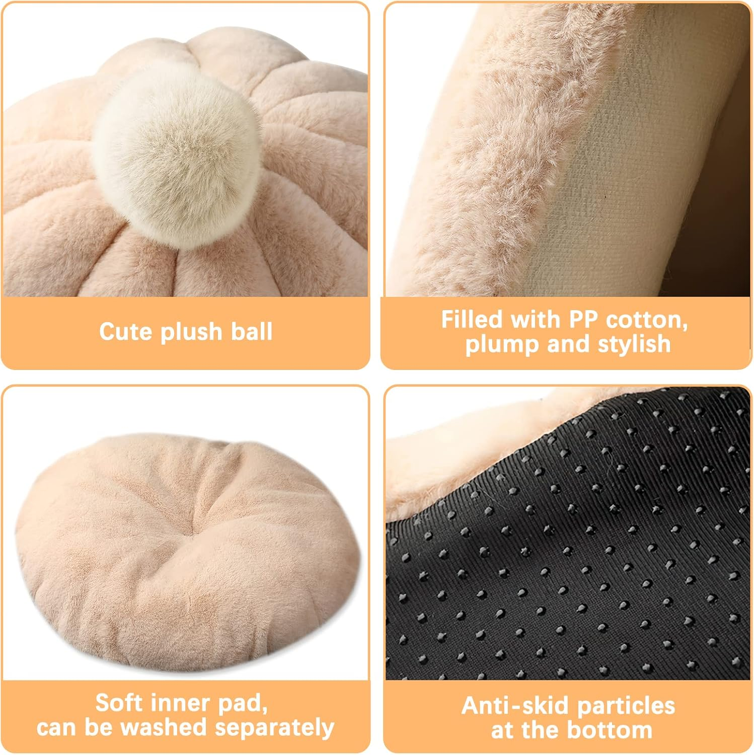 Galat&eacute;e Cat Cave Bed, Washable Cat Cushion Bed with Non-Slip Base, Pet Bed with Removable Washable Inner Cushion, Soft and Cosy Plush Cat Igloo (M, Blue) image number 2