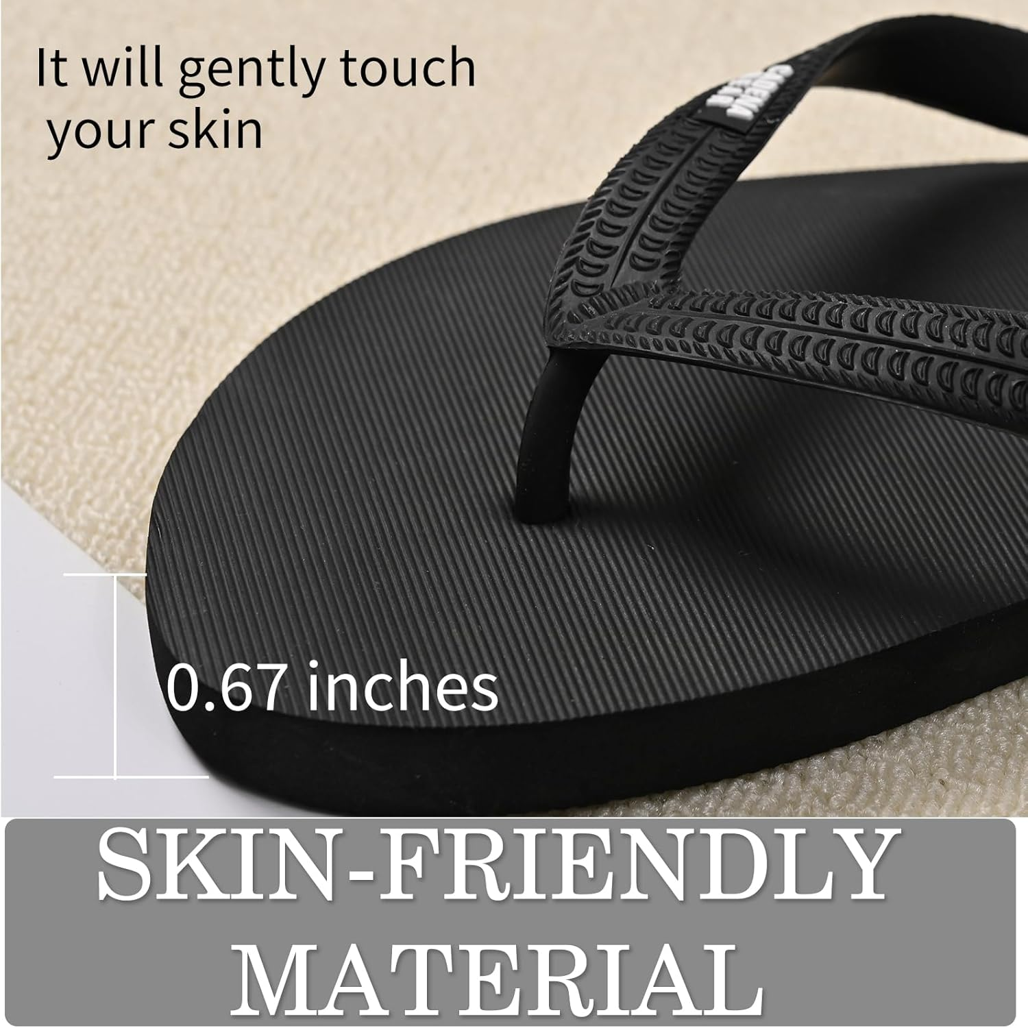 Slunza Sfn Men&rsquo;S Slim Flip Flops &ndash; Lightweight Rubber Thong Sandals, Breathable Non-Slip Beach & Shower Slippers, Casual Summer Outdoor Footwear image number 3