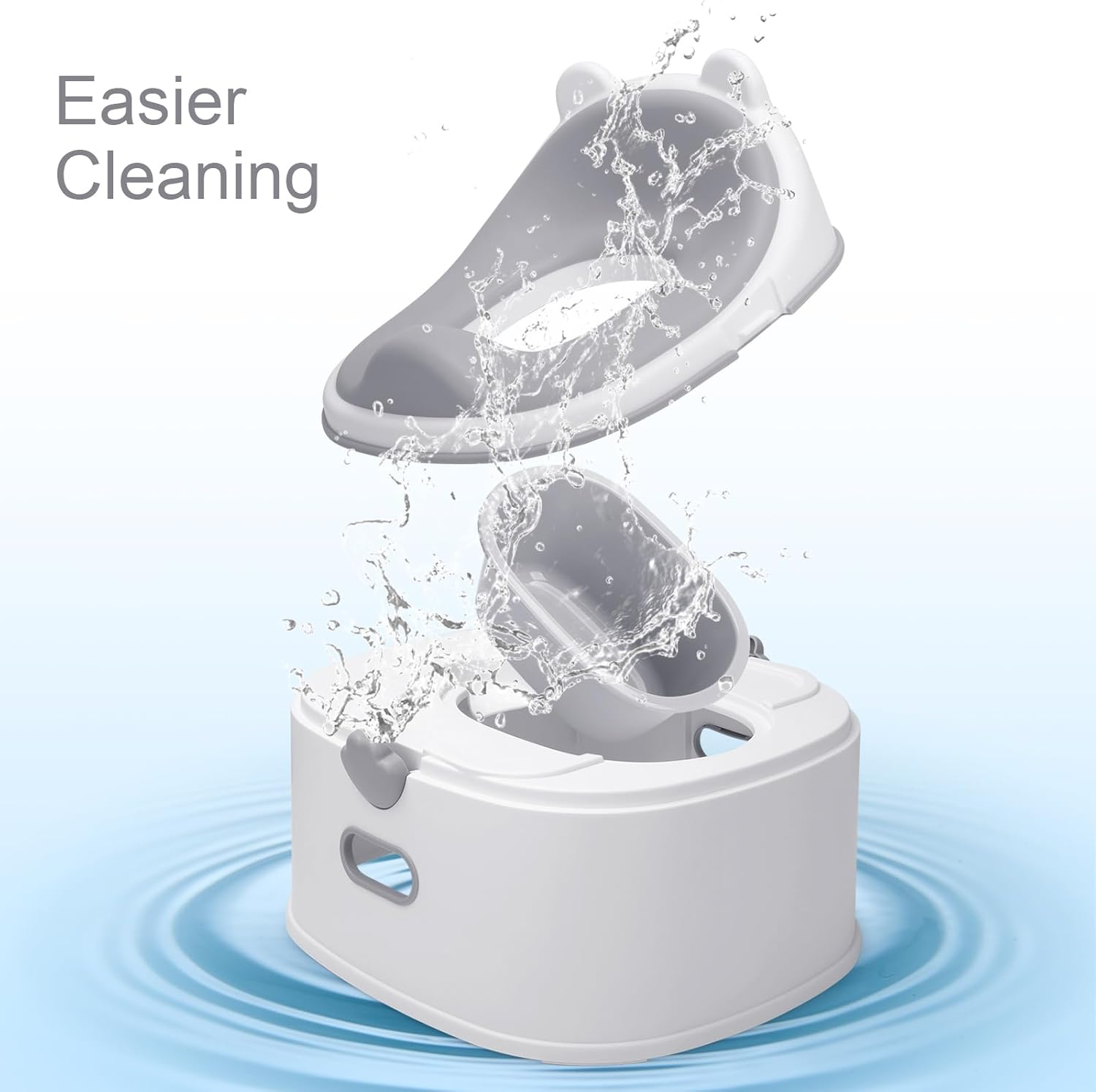 Timkos 3-In-1 Toddler Potty(Chair, Seat, Step Stool), Potty Training Seat - 10 CM Splash Guard, Soft & Comfortable Silicone Step Stool and Toilet Seat, Easy to Clean with Non-Slip Safety for Toddlers image number 2