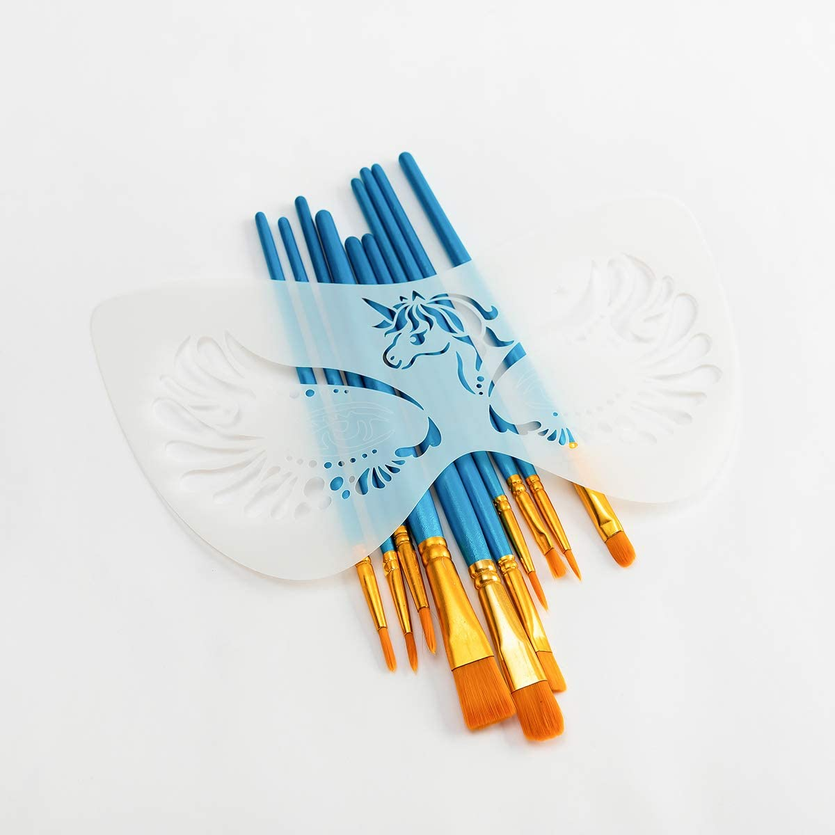 31 Pieces Face Stencils Kit, 17 Reusable Large Face Paint Stencils, 4 Small Stick Paint Stencils and 10 Pieces Painting Brushes for Kids Face Painting, Tattoo Stencils, Holiday Halloween Makeup image number 3