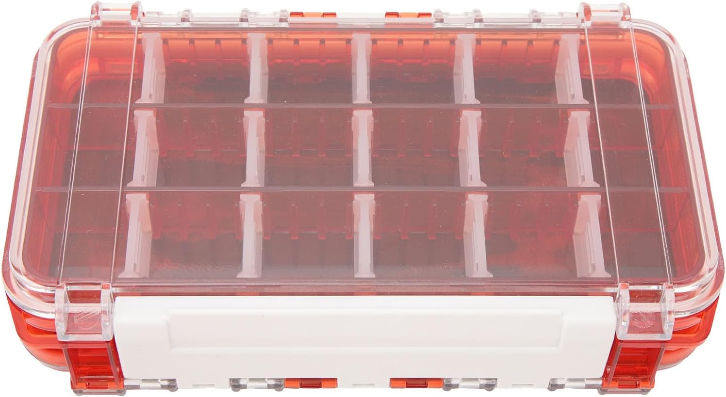 Fish Tackle Storage Box, Multi Compartment Portable PP Fishing Tackle Trays for River Fishing (Red) image number 2