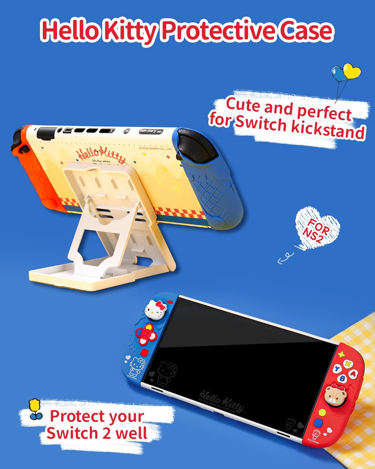 Kuitmor Switch Accessories Bundle for Switch 2 : Carrying Case, Protective Case, Game Card Case, Screen Protector, Playstand, Thumb Grip Caps and More (For Switch 2025) image number 2