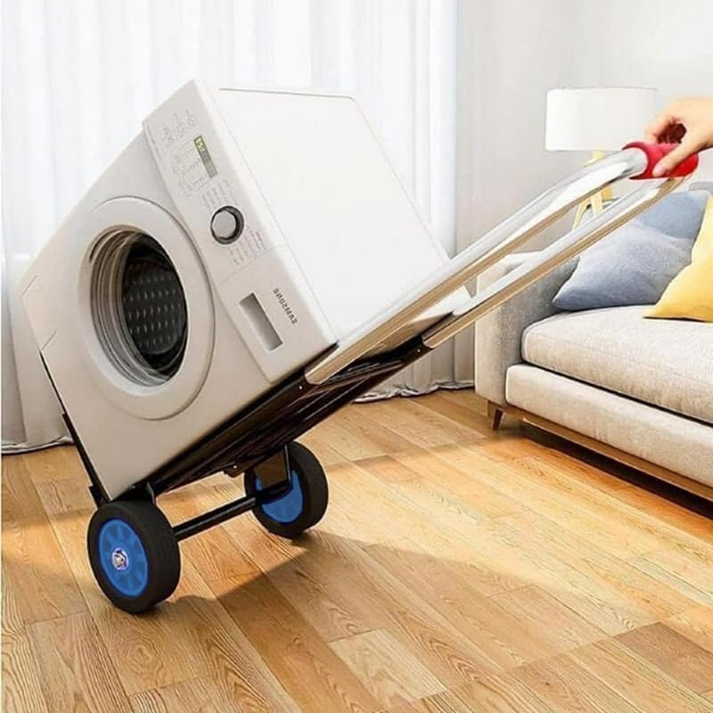 AIMALL Heavy-Duty Folding Hand Cart Trolley with Adjustable Handle, Portable Supermarket Shopping Cart for Groceries and Luggage image number 5