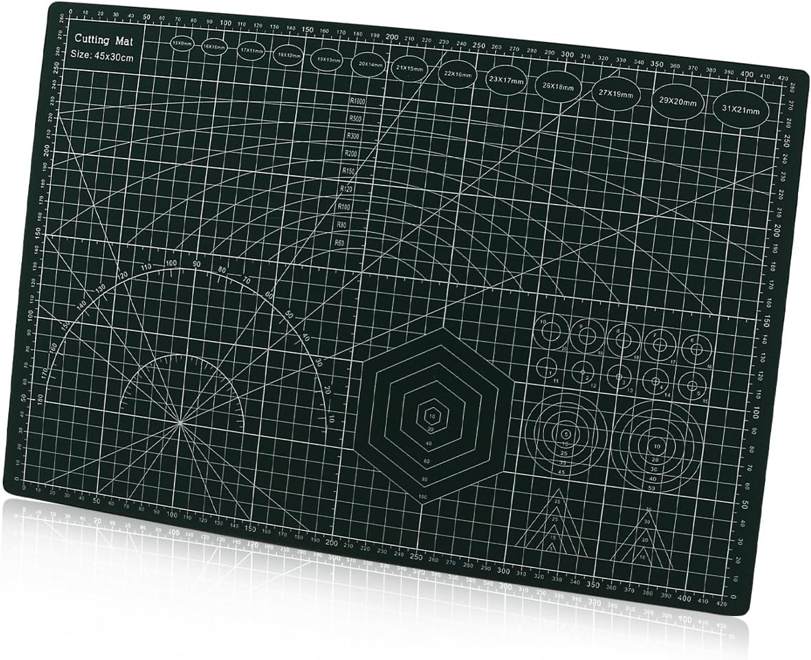 WALWAL Double-Sided Self Healing Cutting Mat, 18 Inches X 12 Inches Base for Quilting, Sewing Ideal for Sewing Crafts Hobby(A3,Black) image number 5