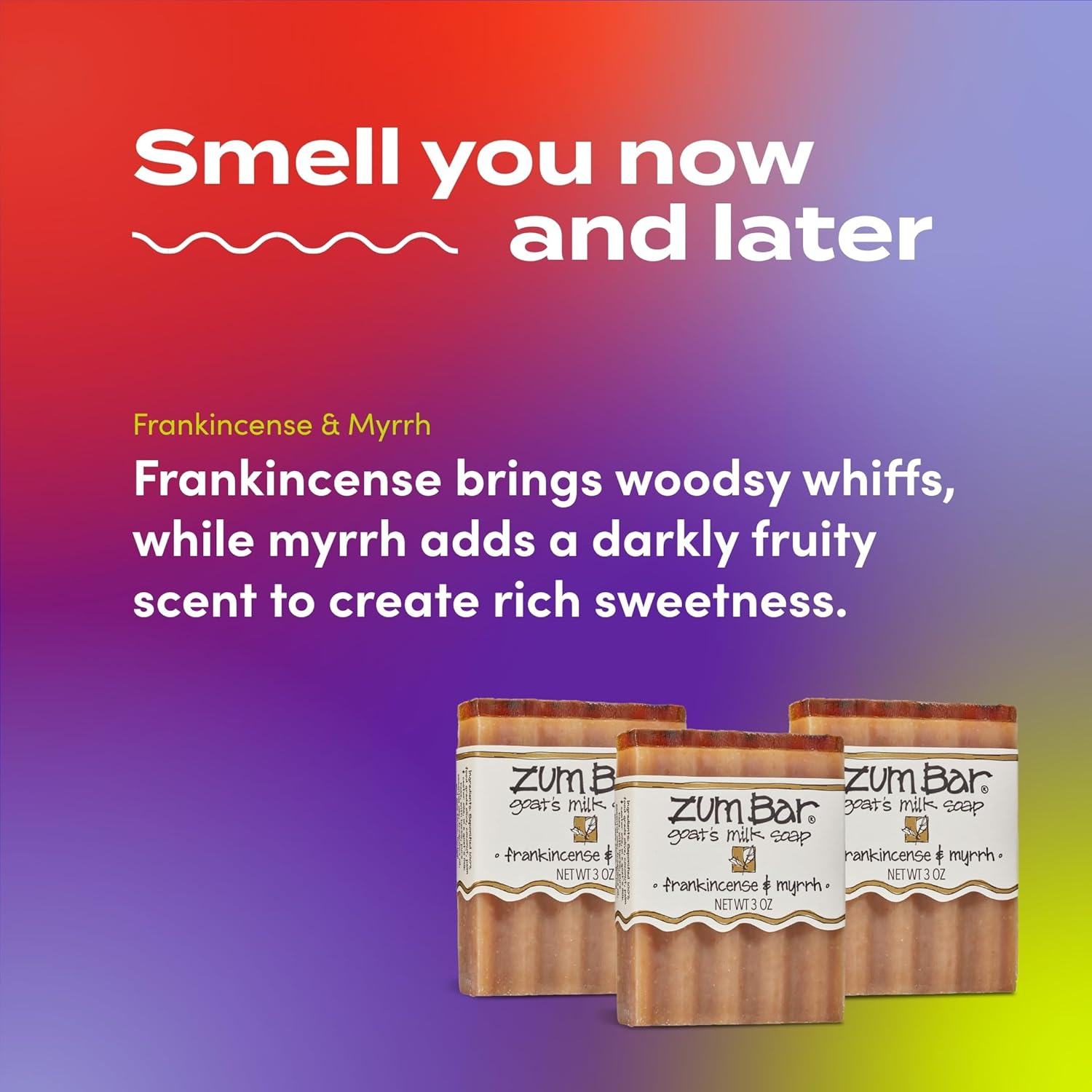 Indigo Wild: Zum Bar Goat'S Milk Soap Bar, Frankincense & Myrrh 3 Oz (3 Pack) image number 4