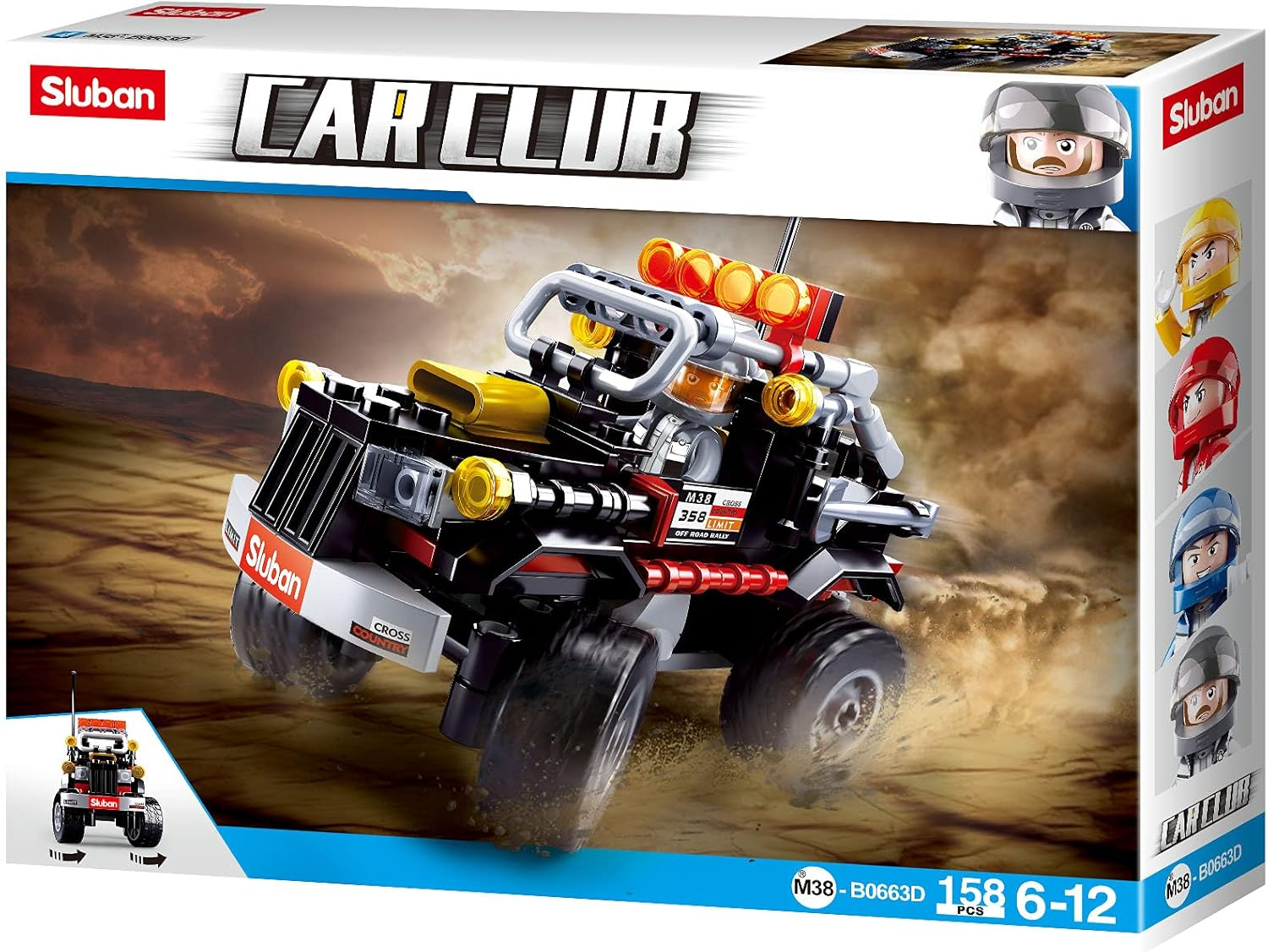 Sluban M38-B0663D Car Club-Offroad 158Pcs, Multicolored image number 3