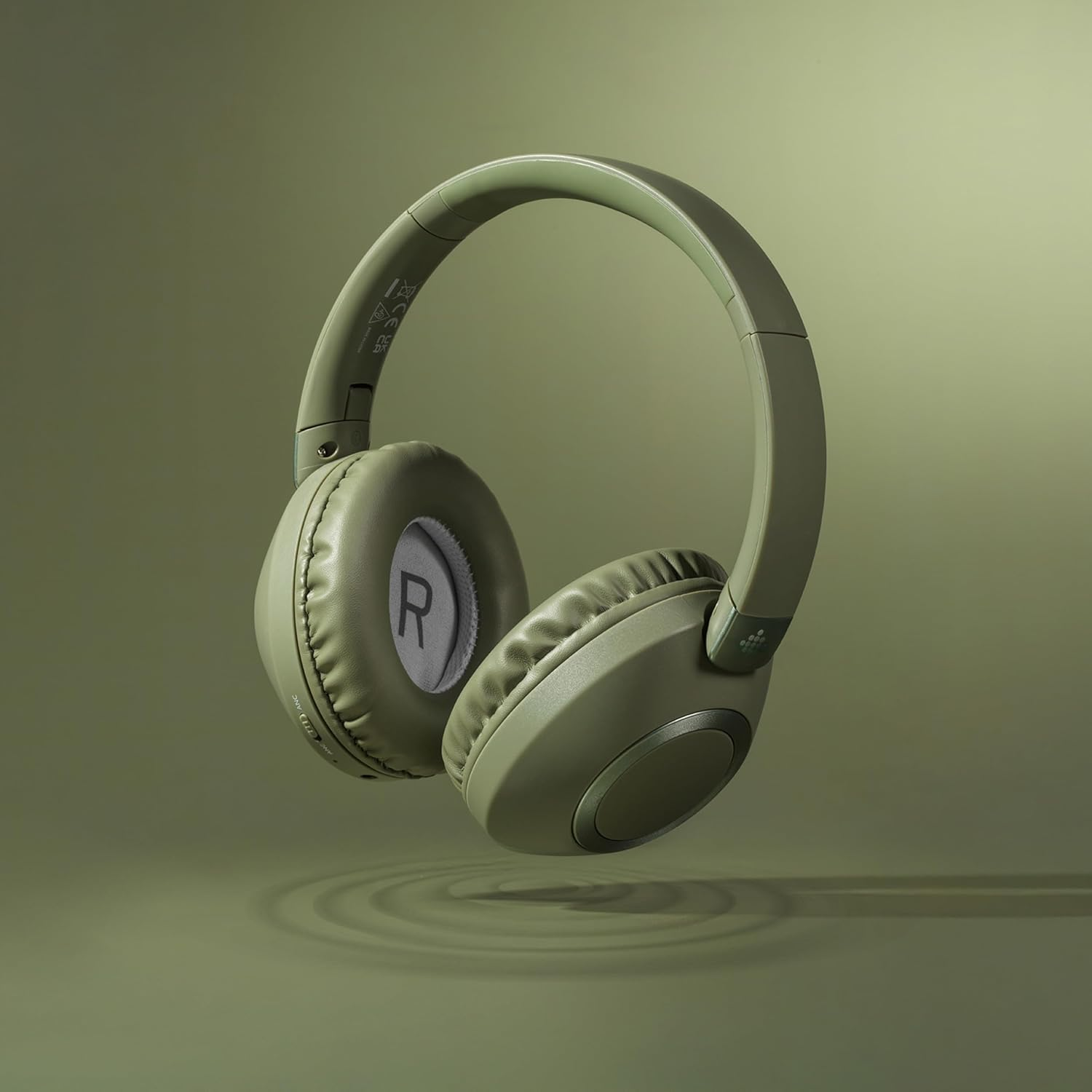 Intempo Aria Noise Cancelling Headphones - Wireless Bluetooth Over-Ear Headphones, up to 50 Hours Playback Time, Active Noise Cancelling, Foldable Design, Type-C Charging Cable Included, Green image number 4