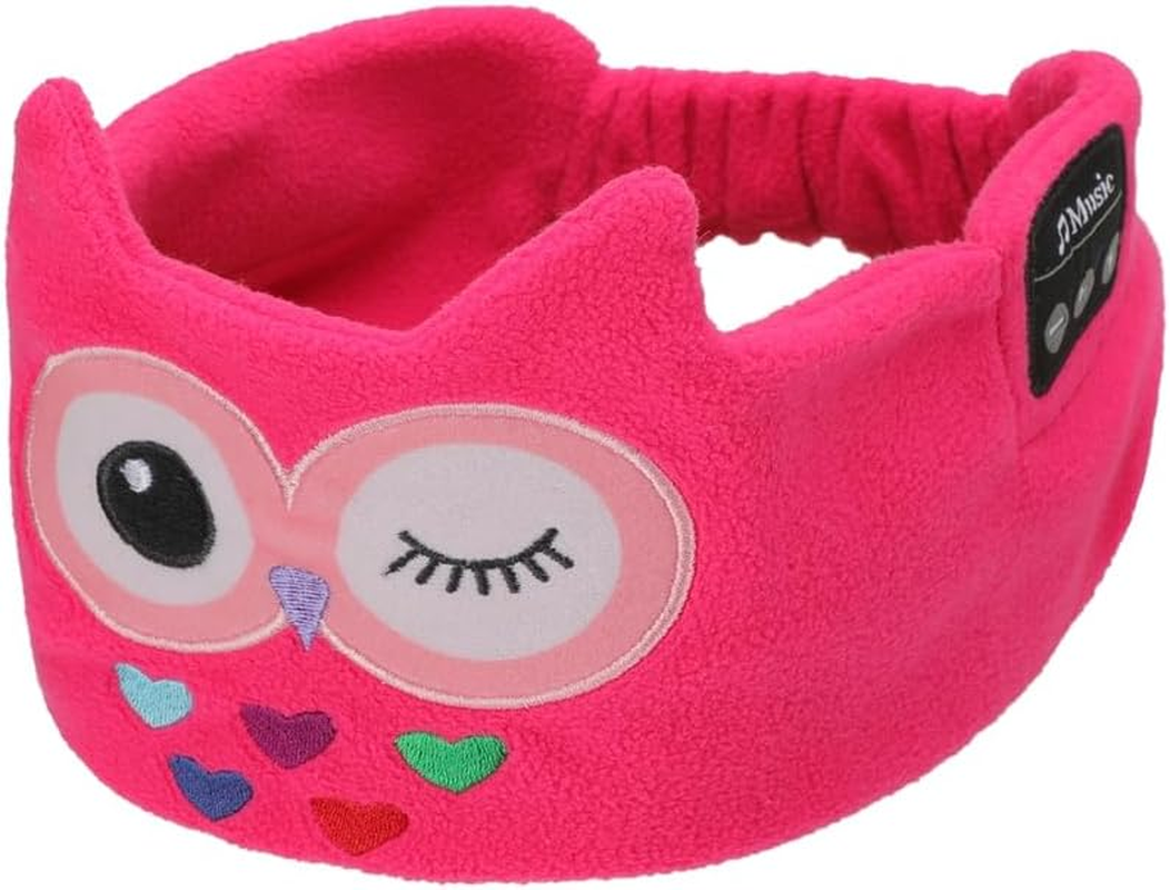 Qinghong Kids Wireless Headphones Headband, Earphones for Children, Bandeau Toddler Headphones with Speakers,Super Soft Headband (Rose Red Owl) image number 3