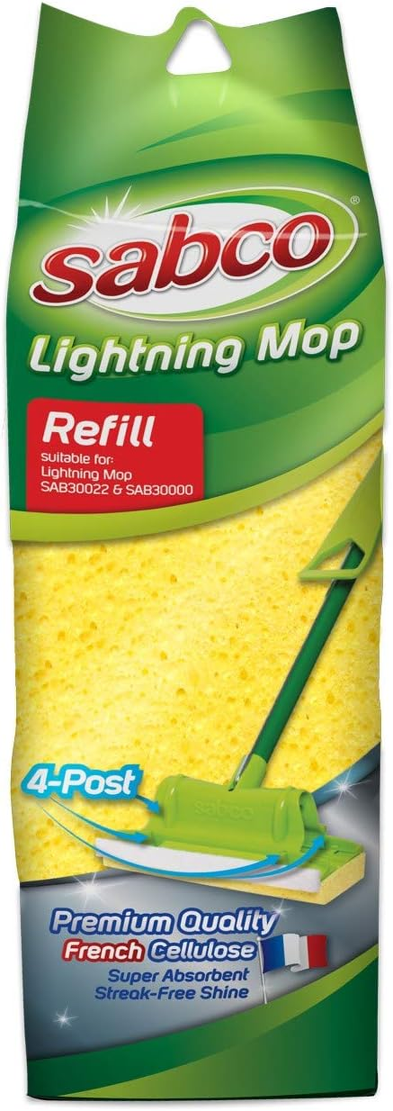 Sabco SAB3002 Sponge Mop Refill, Green