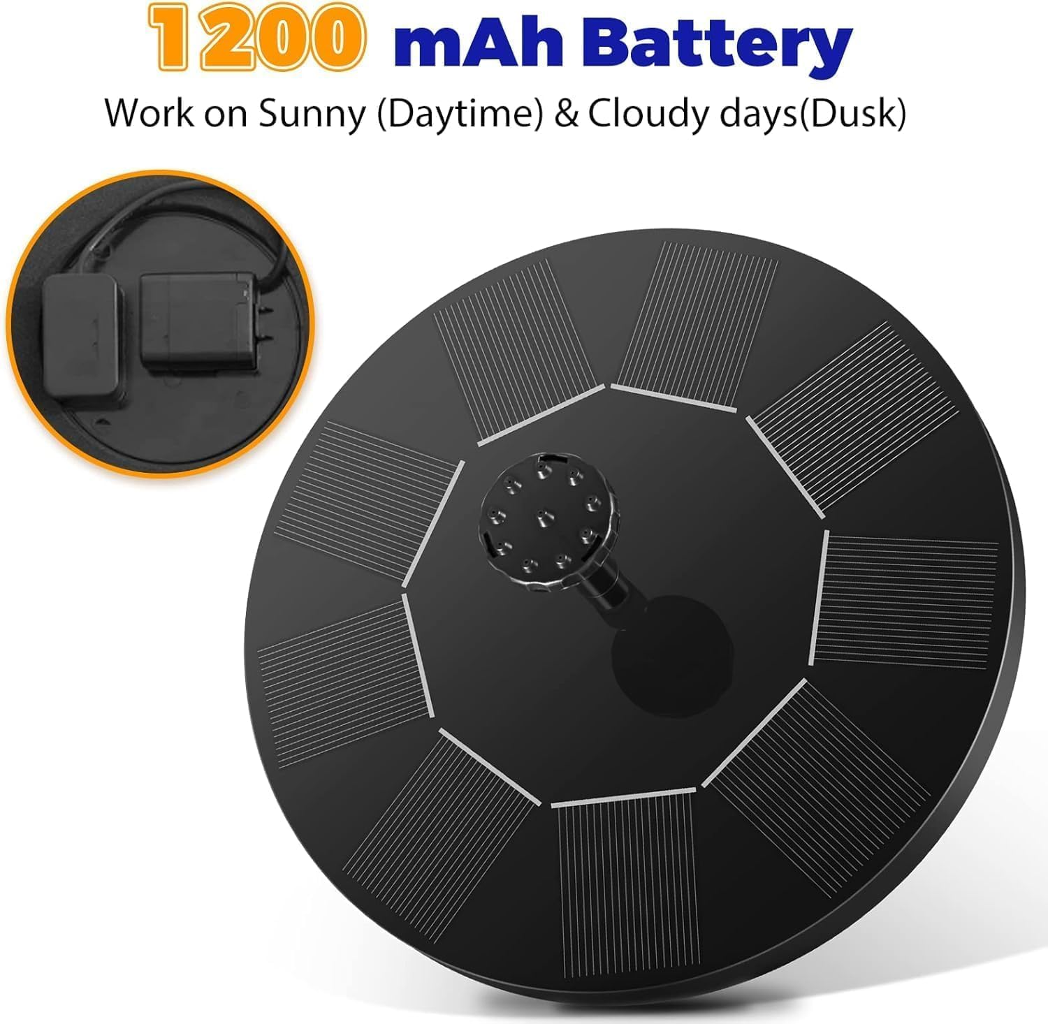 Solar Bird Bath Fountain Pump, 2025 Upgrade 2.5W Solar Fountain with 6 Nozzle, Standing Floating Powered Water Pump for Bird Bath, Garden, Pond, Pool, Outdoor