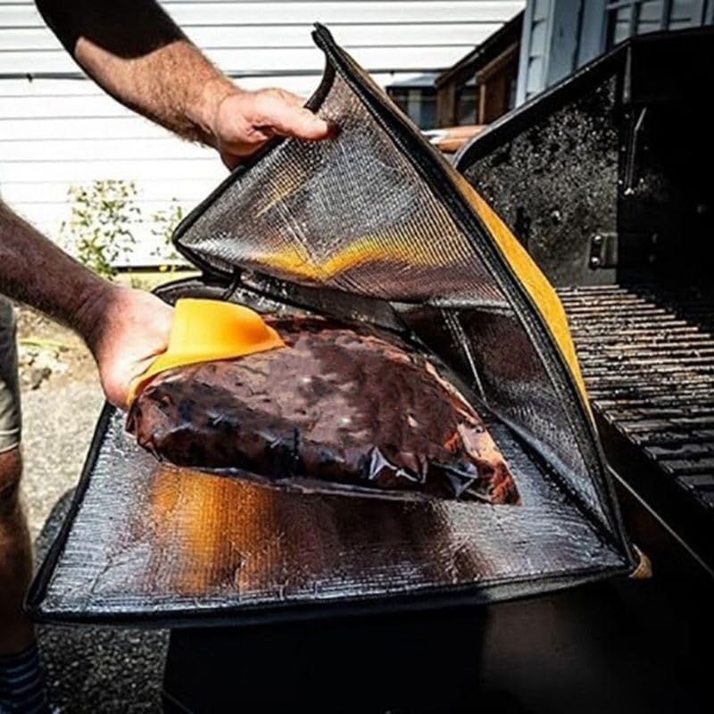 1Pcs 21" BBQ Blanket for Resting Meat-Bbq Accessories with 1 Heat-Resistant Gloves 1 Cooking Tong,Reusable Reat Insulated Resting Bag,Meat-Grill Mats Cooking Utensils for Outdoor,Grilling Gifts image number 1