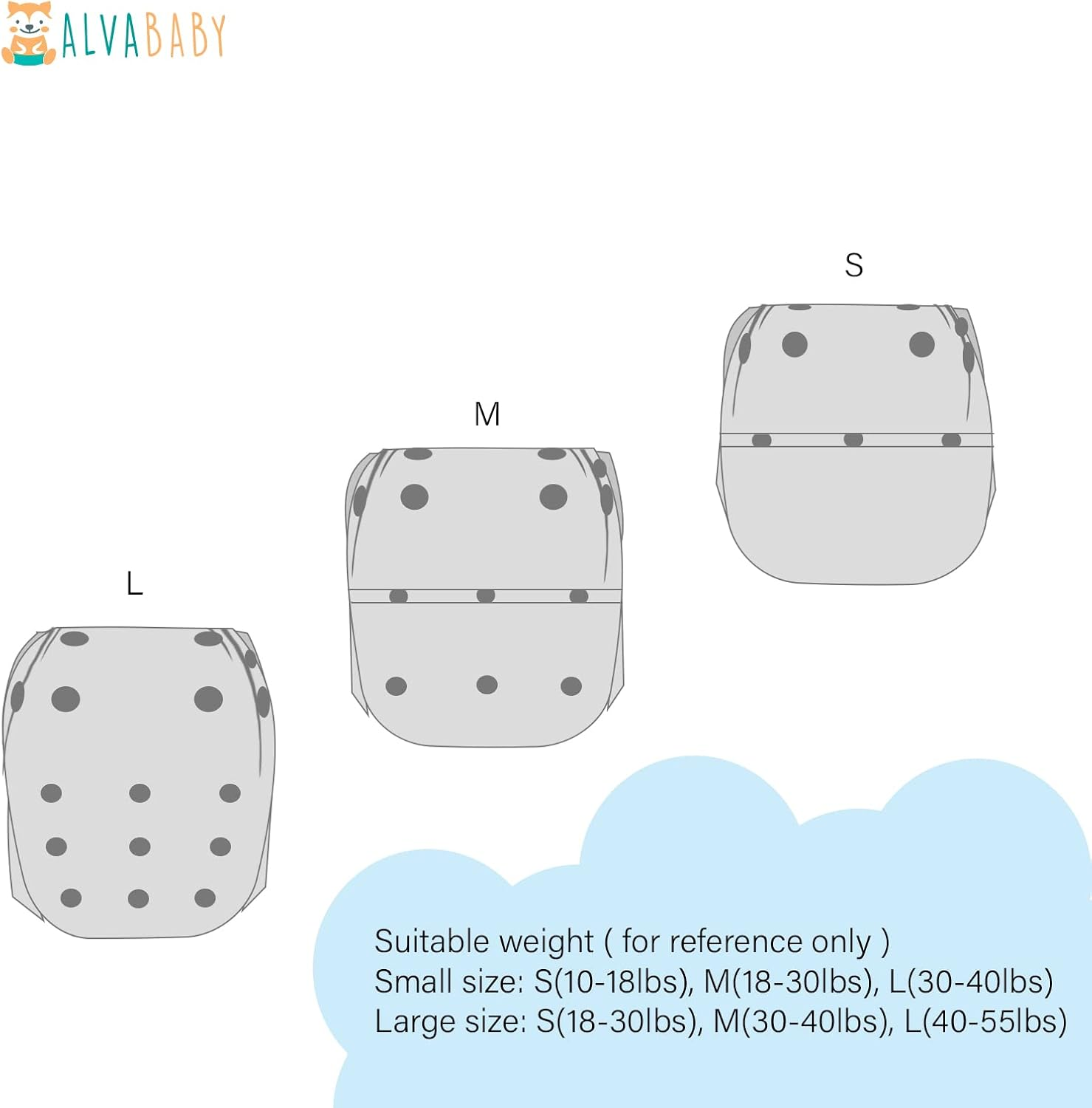 ALVABABY 3 Pack Swim Diapers Baby Toddler Infant Snap Adjustable Reusable Swimming Diaper Baby Boy and Girl Large 3ZSWY37-AU image number 4