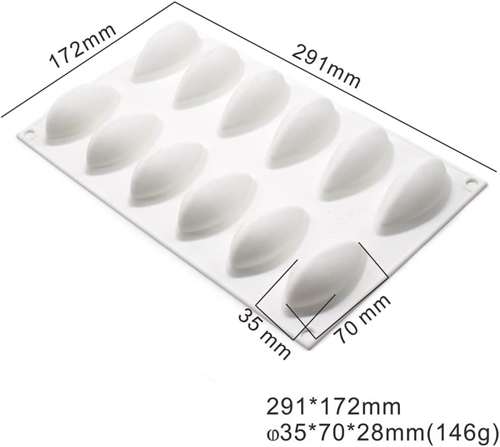 XKONG Quenelle Silicone Moulds, Shell Cake Mould, Quenelle Mould French Dessert Mousse Silicone White Pastry Mould Baking Non-Stick Decoration Bakeware image number 5