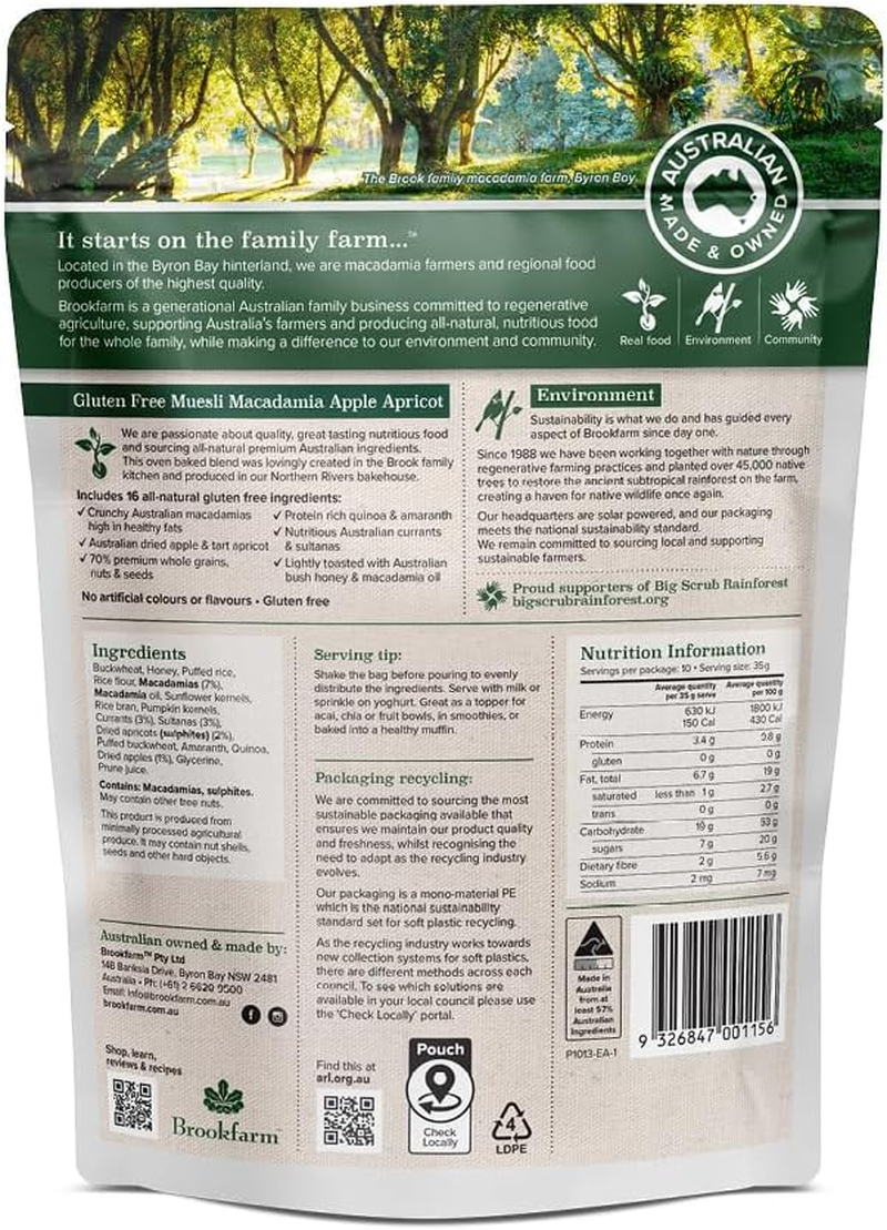 Brookfarm Gluten Free Muesli with Apricot, 350 G image number 1