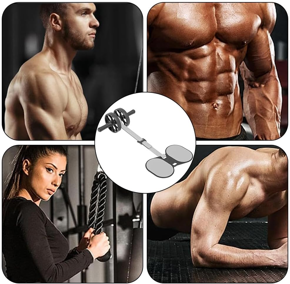 Abdominal Exercise Wheel,Multifunctional Core Training Roller,For Home Gym Fitness Equipment,For Men and Women,Workout Equipment,With Resistance Band (Grey) image number 1