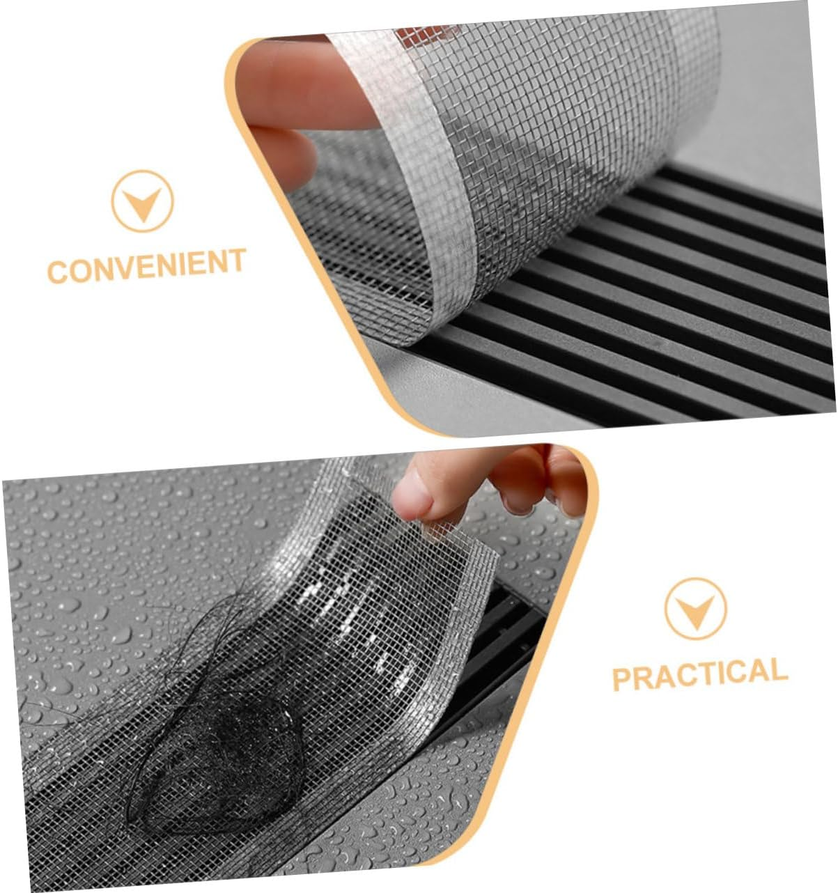 MUCKLILY Floor Drain Sticker for Bathroom Hair Catcher Bathtub Drain Sticker Strainers for Shower Disposable image number 6