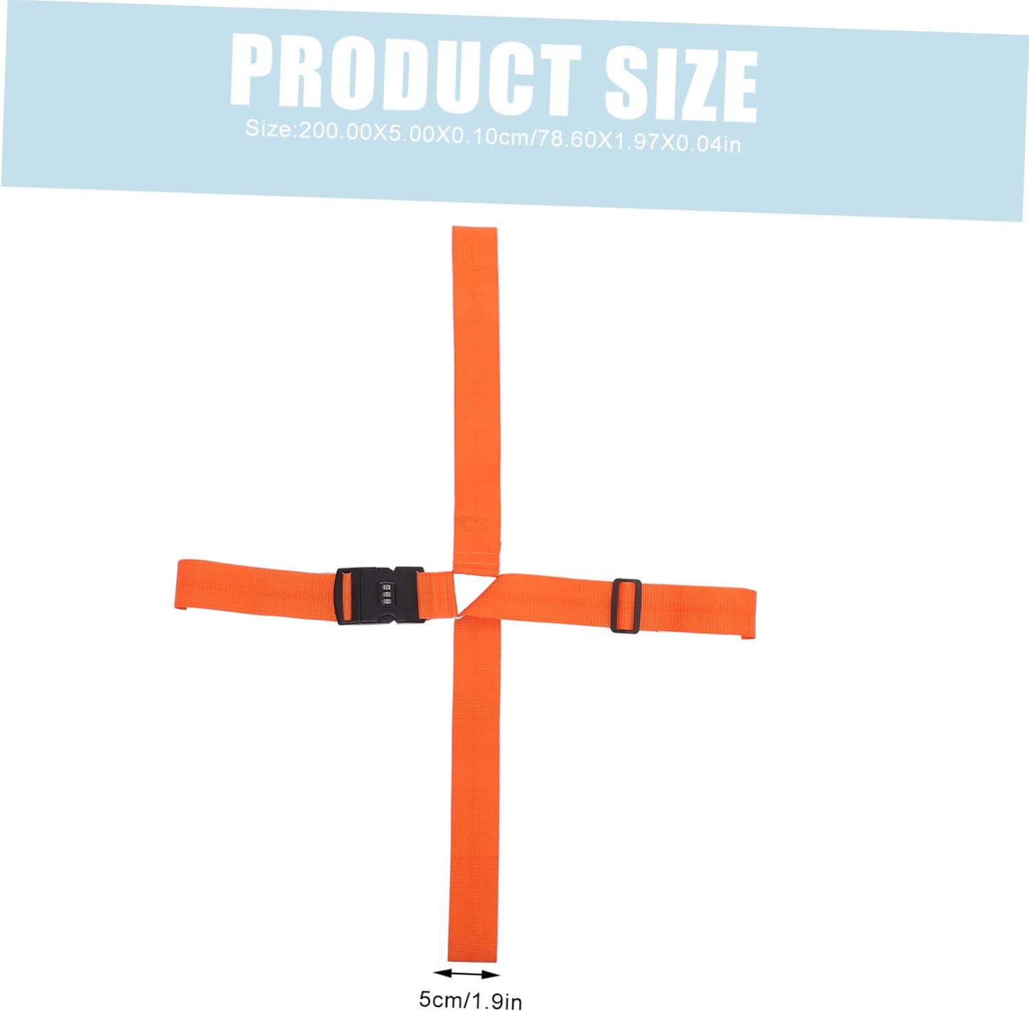 Baluue Luggage Straps Cross Suitcase Belt with Combination Lock, Adjustable Travel Luggage Fixing Strap for Checked and Hand Bags, Sturdy Orange Suitcase Accessories for Secure Travel image number 3