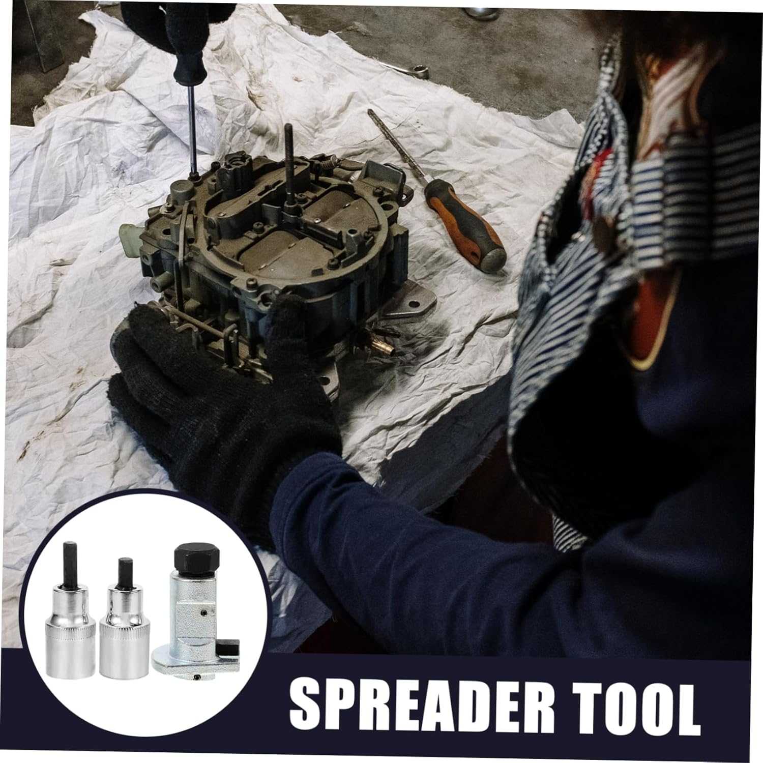 WOONEKY 3Pcs Suspension Strut Spreader Tool Set for Automotive Mechanics Car Shock Absorber Removal Steering and Suspension Tool White image number 1