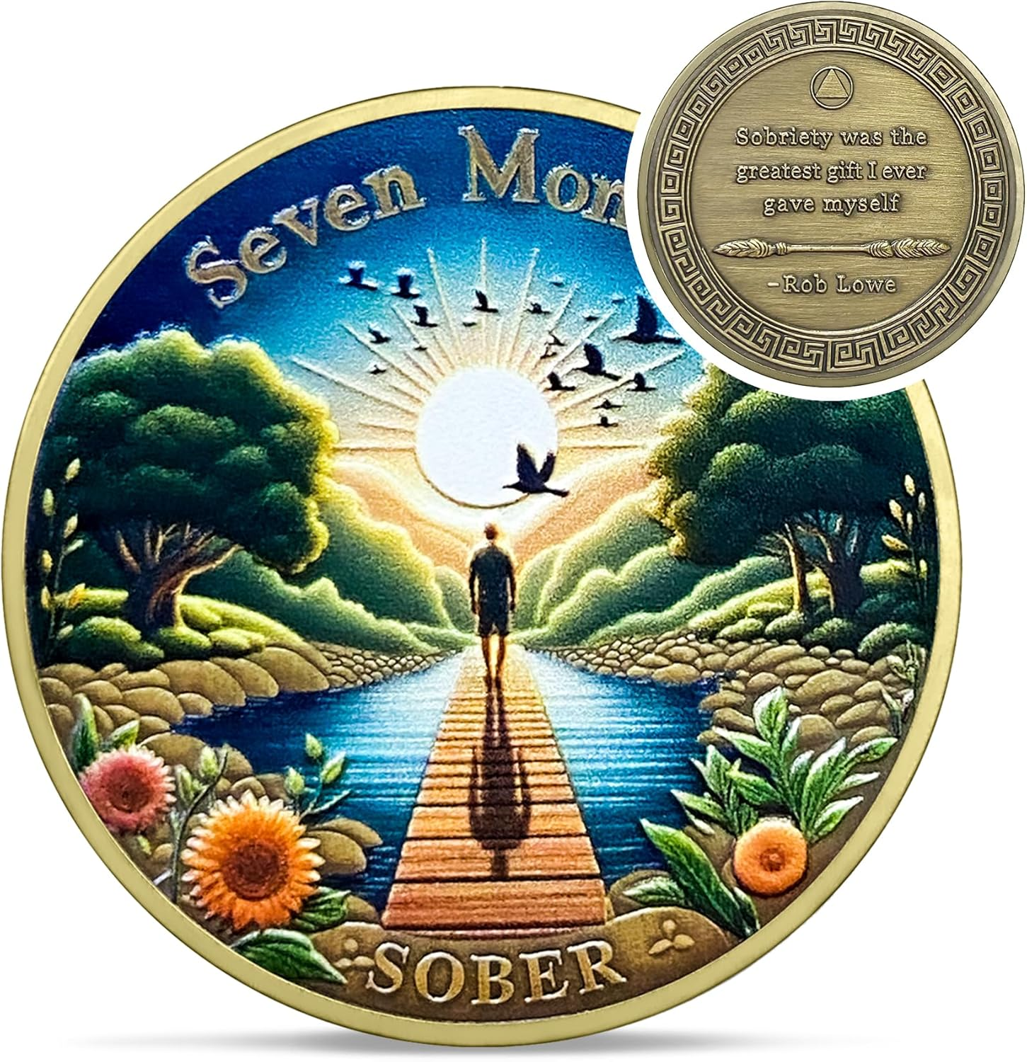 Original One Month Sobriety Coin - Recovery 1 Month View AA Coins - Na Ha AA Chips and Medallions - 1-10 Prime Sobriety Chip Alcoholics Anonymous Gifts for Men Women