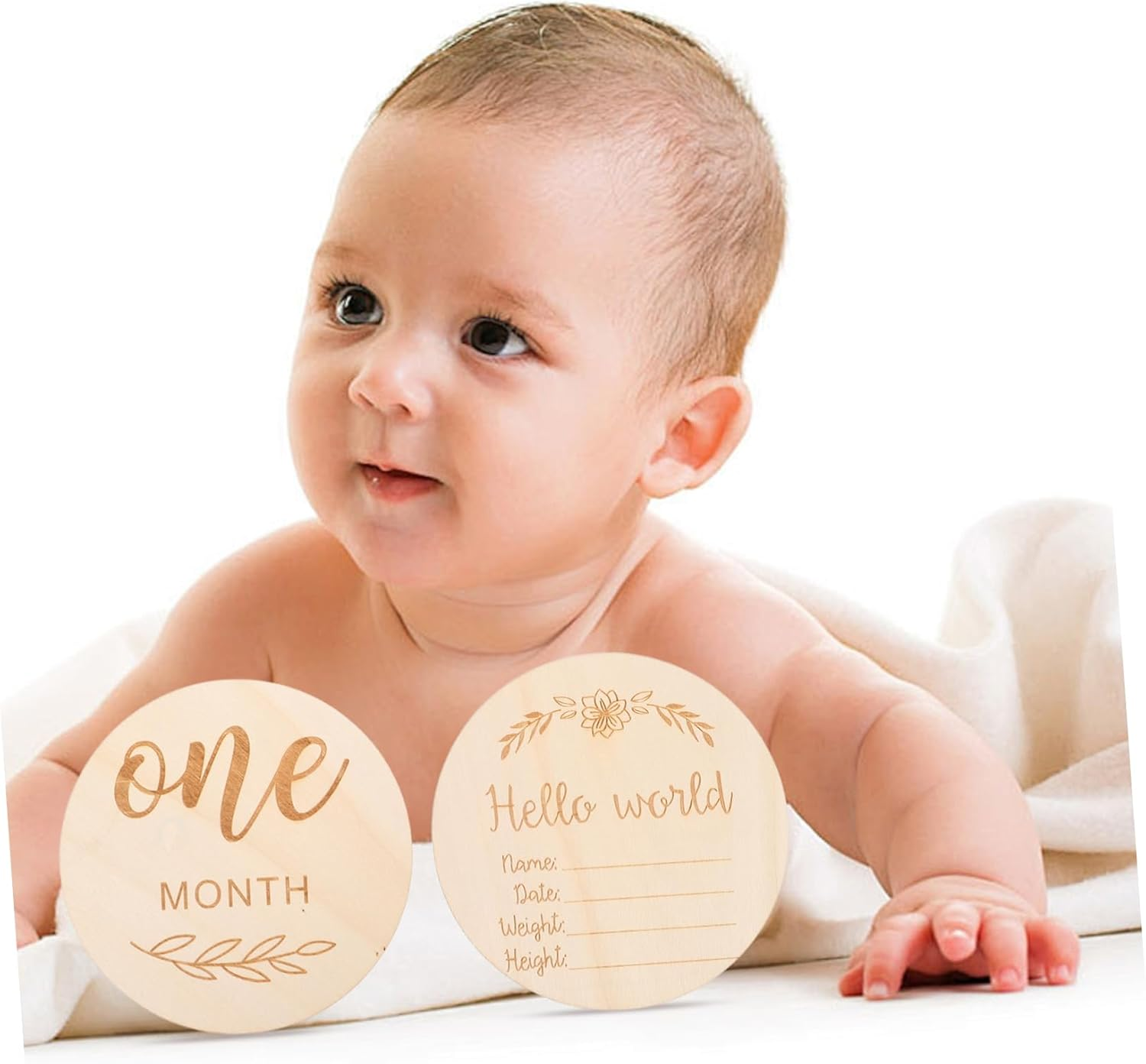 Toyvian 12Pcs Wooden Photo Props Milestone Signs Monthly Growth Tracking Cards Newborn Announcement Arrival Sign Wood Cards image number 6