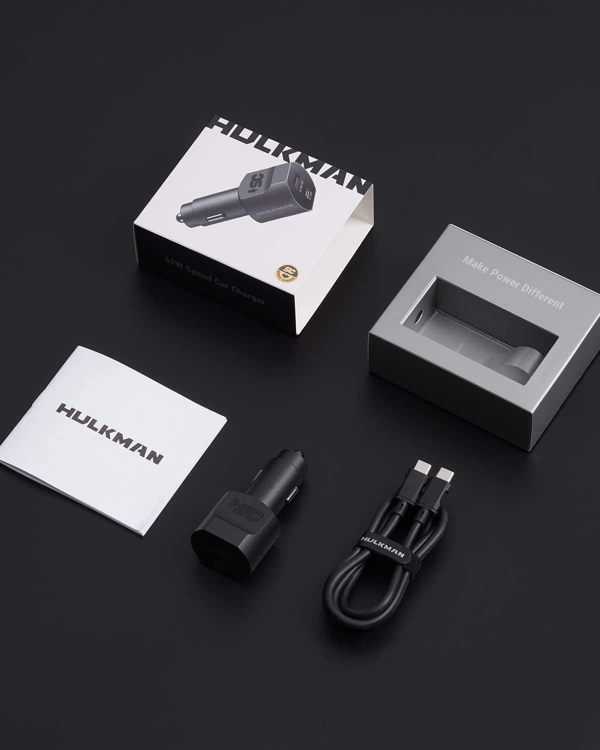 HULKMAN CC65 PD 65W USB-C Car Charger Super Fast Charge Type-C Cigarette Lighter Adapter for Iphone, Samsung, Laptop, and HULKMAN Alpha Jump Staters, Etc image number 5