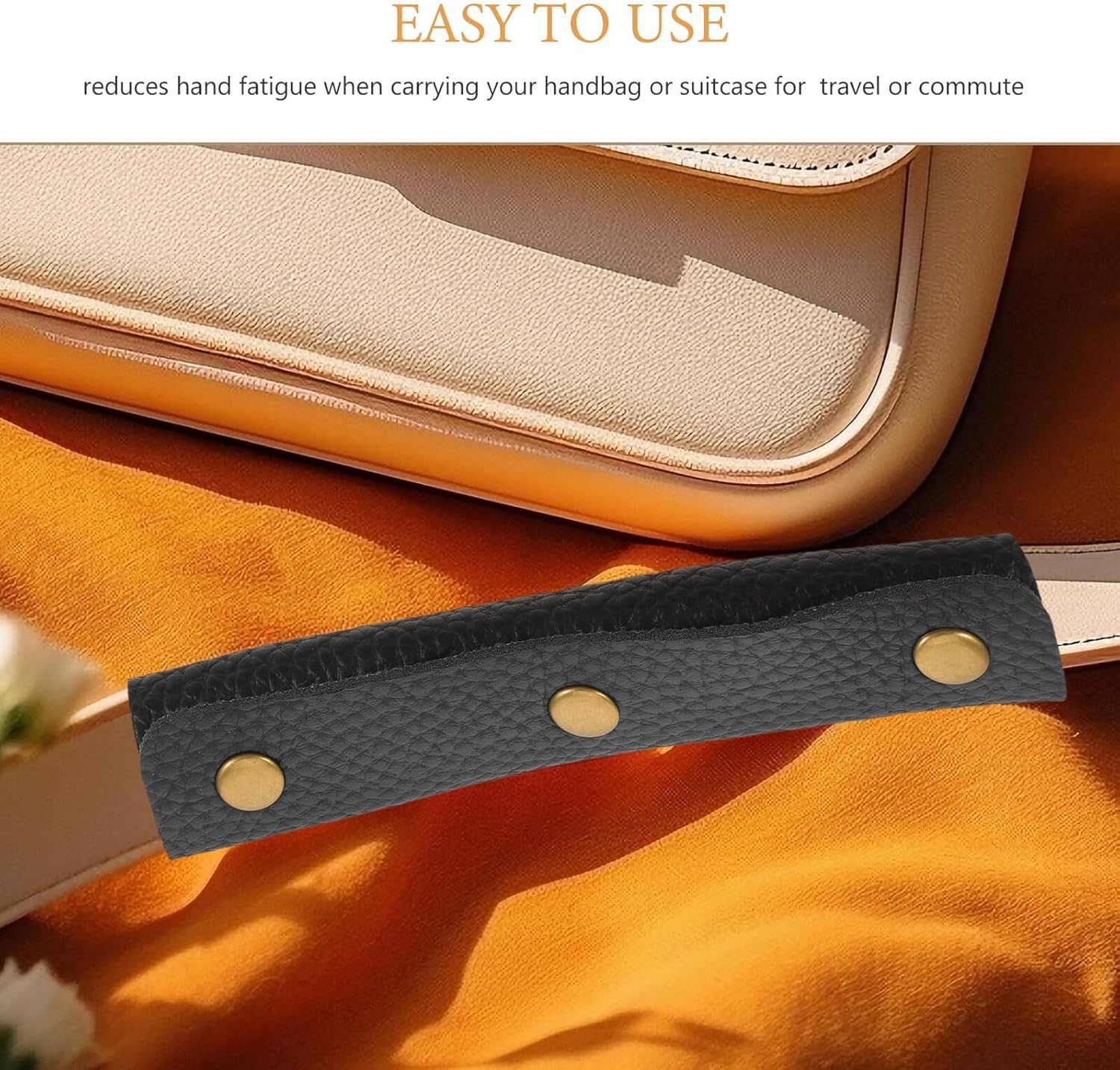 GARIOUANS 4Pcs PU Leather Handle Wraps Soft Grip Luggage Strap Cover Bag Handle Protector for Suitcase Handbag Purse Wallet Tote Shoulder Bags Travel Accessory image number 4