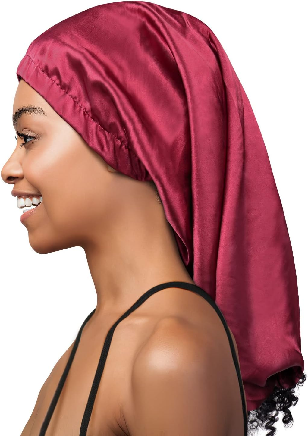 Cozy Slouchy Beanie Satin Bonnet Sleeping Hat with Open Top