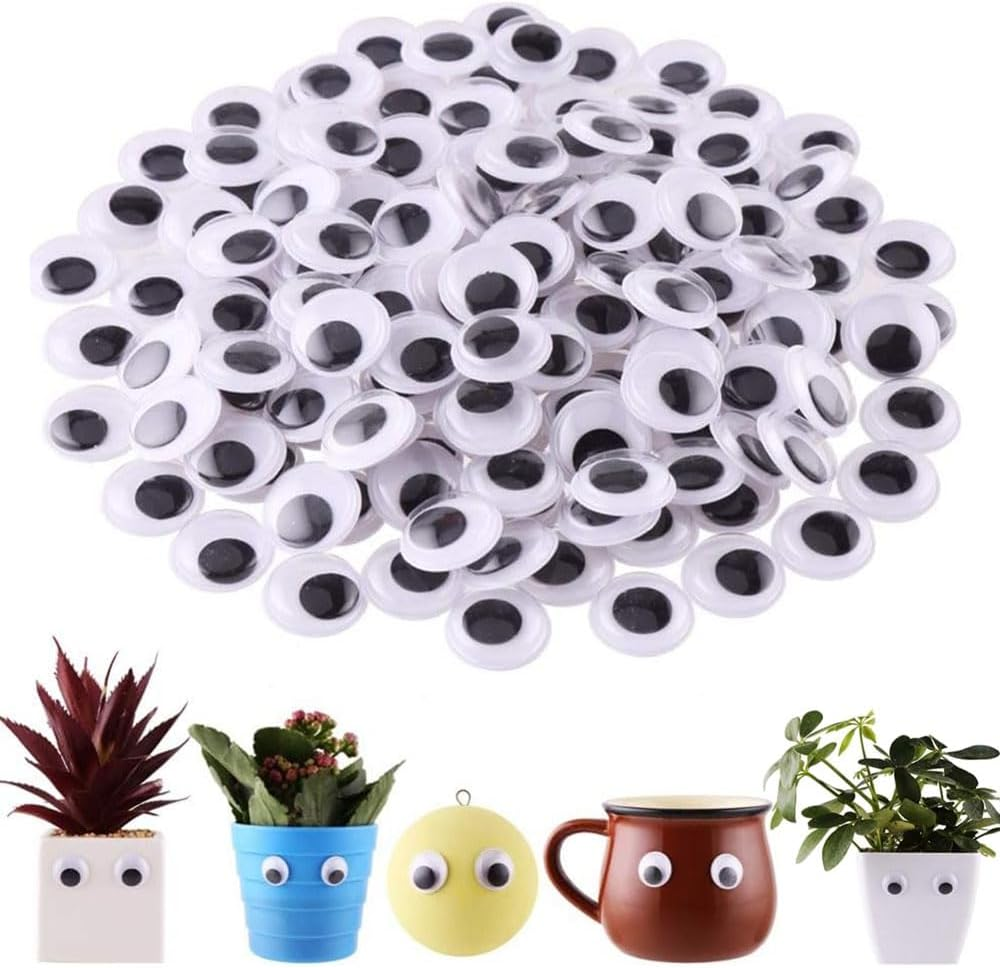 Googly Eyes for Crafts, 1280 Pieces, Self-Adhesive Black and White, Mixed Sizes image number 6