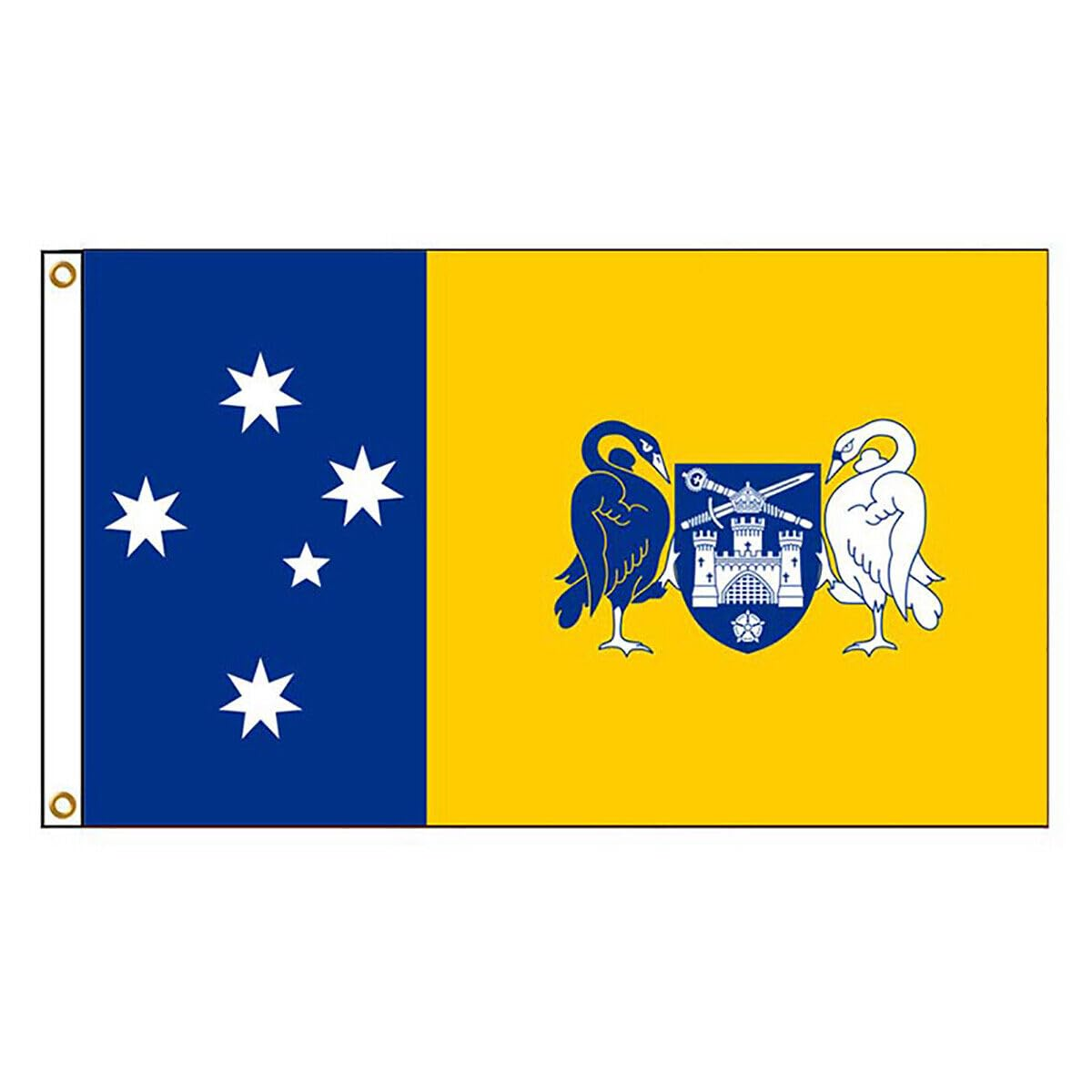 Ariv Hommey 150X90Cm Western Australia Flag, Australian State of Western Australia Large Banner Decor, Digital Printed 100D Polyester Flags W/Two Metal Grommets (WA, 5X3 Ft)