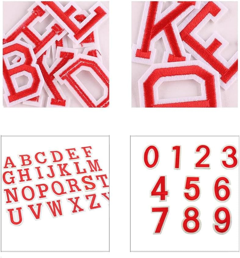 Embroidered Patches, Wanfoou 72Pcs Letter Patches,Iron on Letters and Numbers Patches,Numbers 0-9 Applique for Clothes,Embroidered Patch A-Z,Sew on Patches Applique for Clothes Shoes Hats Bag image number 2