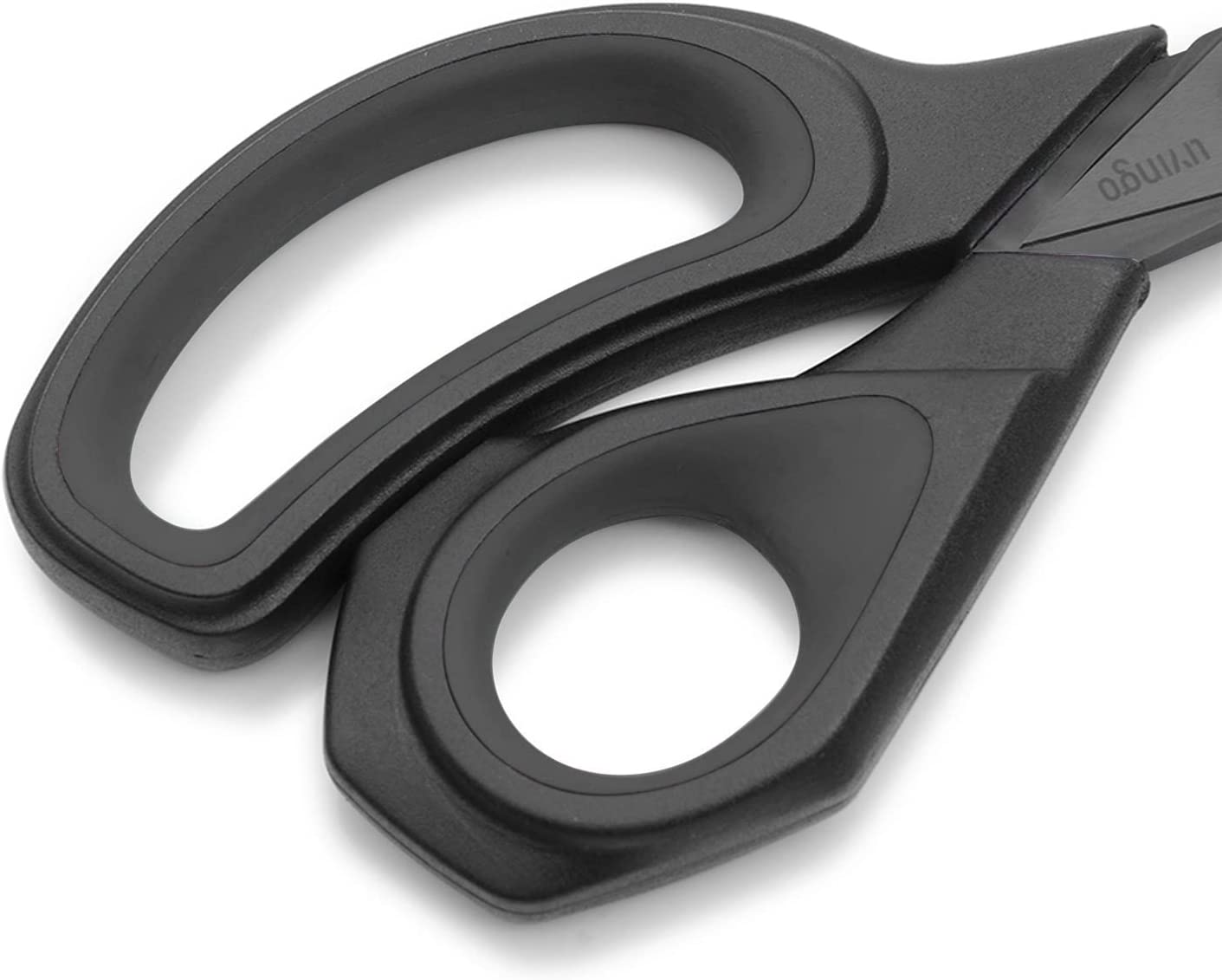 LIVINGO 9.5&rdquo; Sharp Fabric Scissors, All Purpose Heavy Duty Titanium Coated Premium Forged Stainless Steel Tailor Dressmaking Sewing Shears Comfort for Cutting Leather, Crafting Home Office Use, Black image number 5