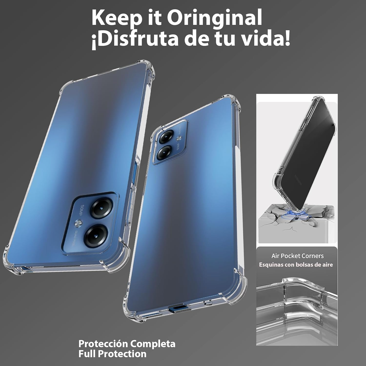 USTIYA for Motorola Moto G14 4G Case Clear TPU Four Corners Cover Transparent Soft image number 1