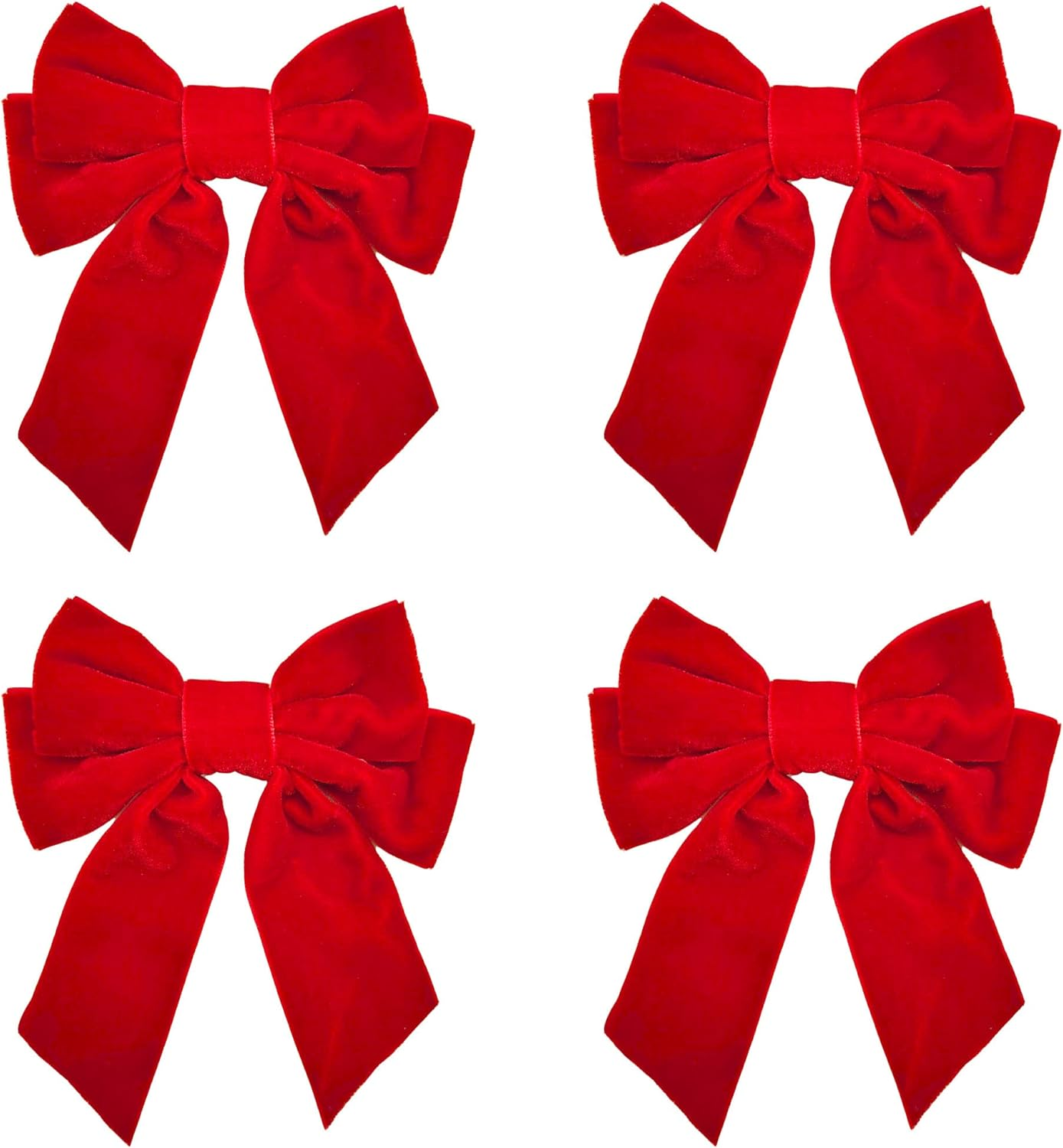 4 Pieces Large Bow Hair Clips Fabric Hair Bow Women Hair Clips Ponytail Holder Girls Bow Tie Hair Bows Clips Hair Bow Headband Velvet Bow Hair Clip Hair Band Red