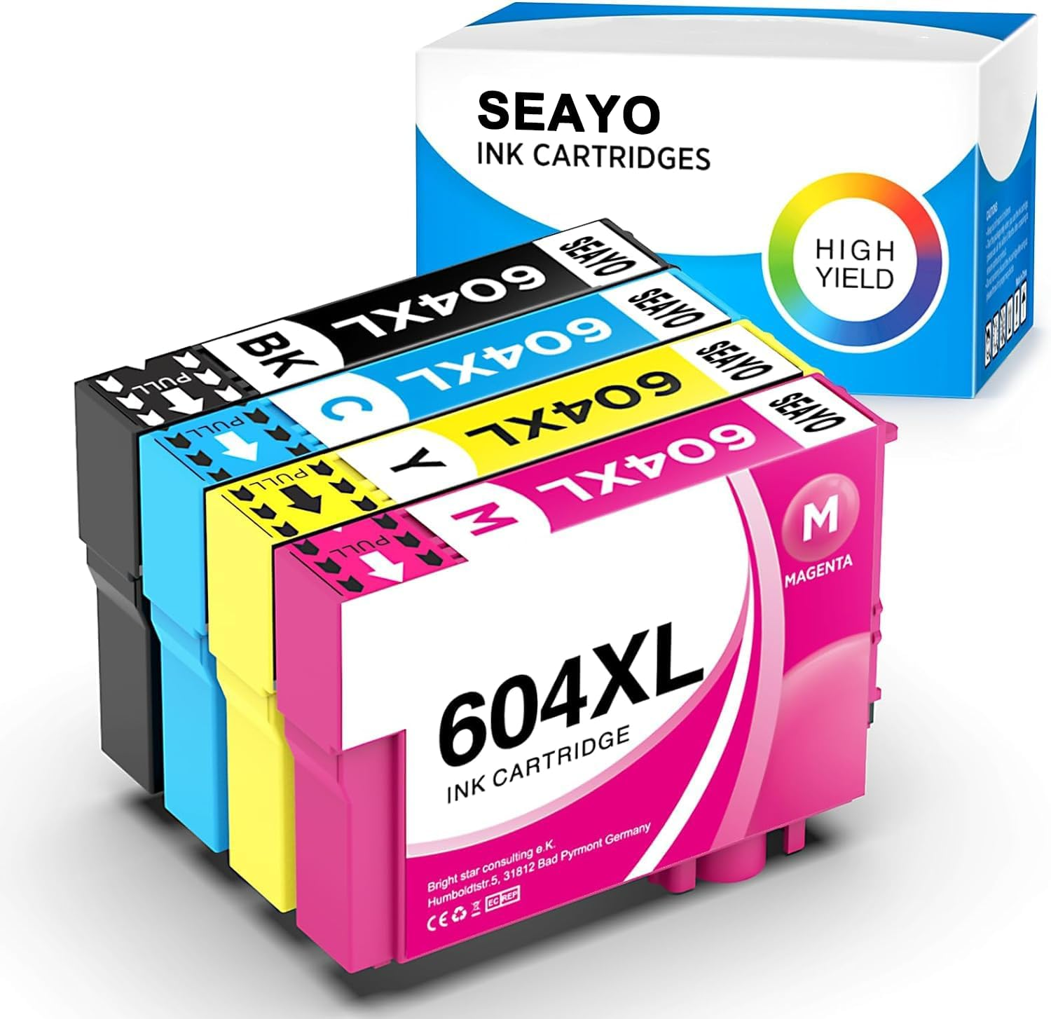 604XL Ink Cartridges Compatible with Epson Workforce Wf-2910,Wf-2930,Wf-2950(1Black+1Magenta+1Cyan+1Yellow) image number 4