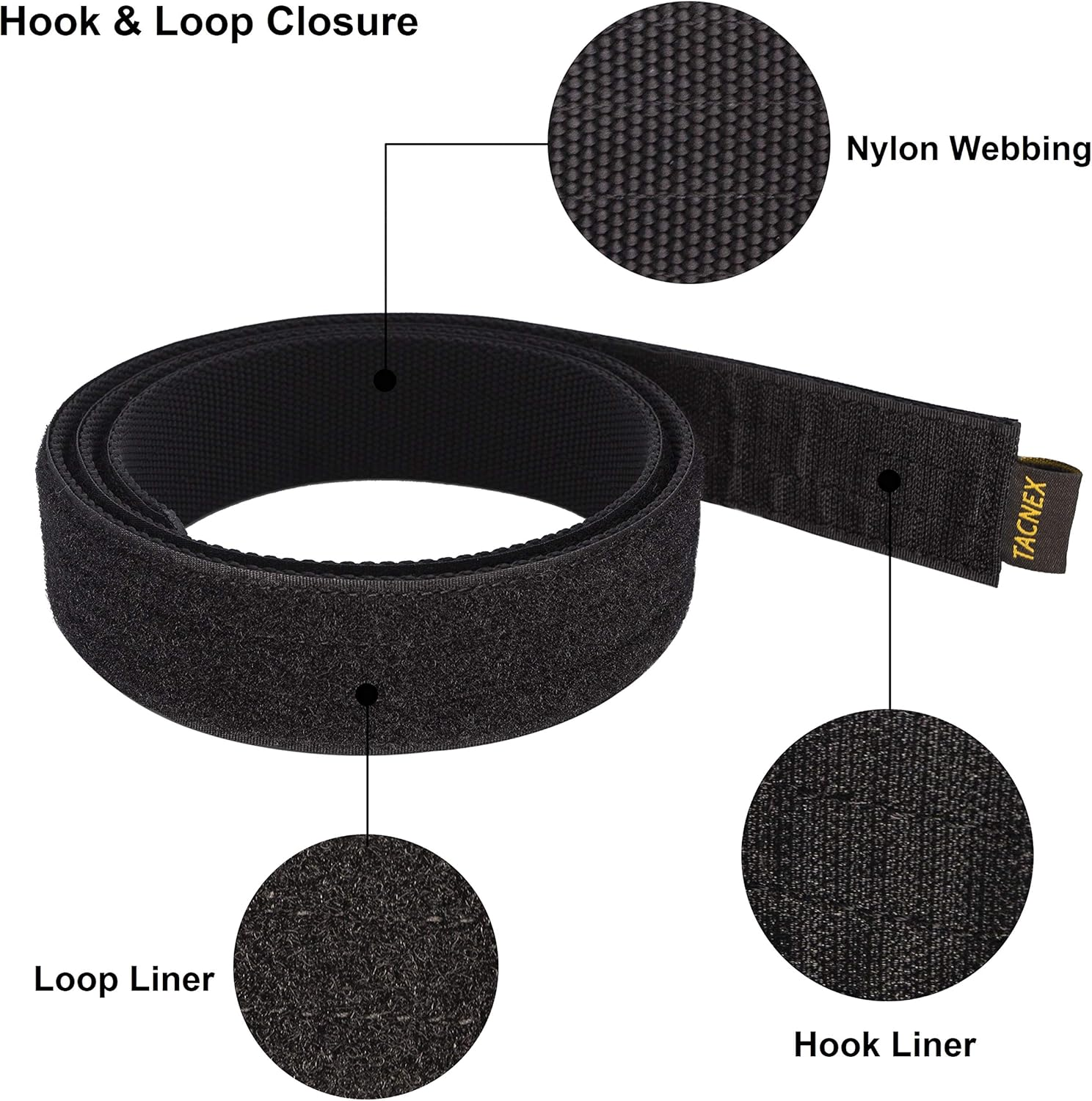 TACNEX Inner Belt for Duty Belt 1.5" Loop Liner Belt Tactical under Belt image number 4