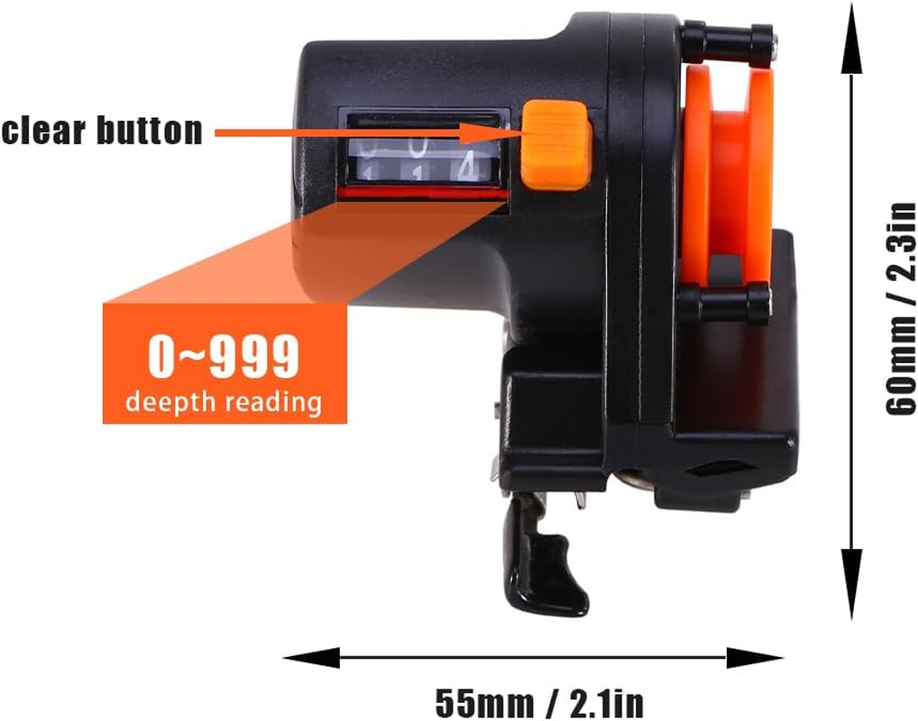 Fishing Line Counter, Fishing Line Winder Portable Spooler Machine Fishing Tool Accurate Manual Fishing Gear Accessories Display Length Gauge 0-999M image number 6