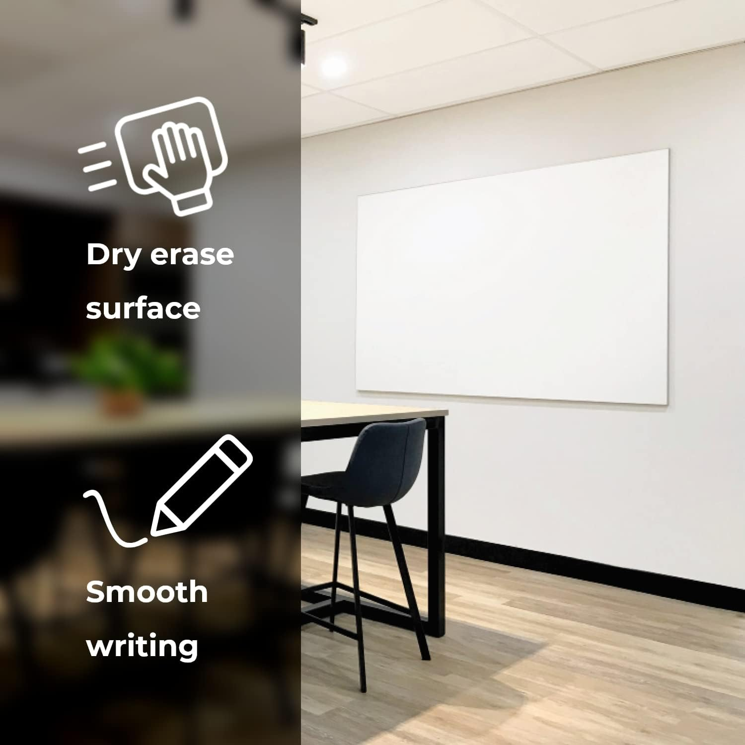 Visionchart Slim Edge Magnetic Whiteboard 1500 Mm X 1200 Mm, Minimalist Frame Whiteboard for Wall with Detachable Aluminium Pen Tray image number 5