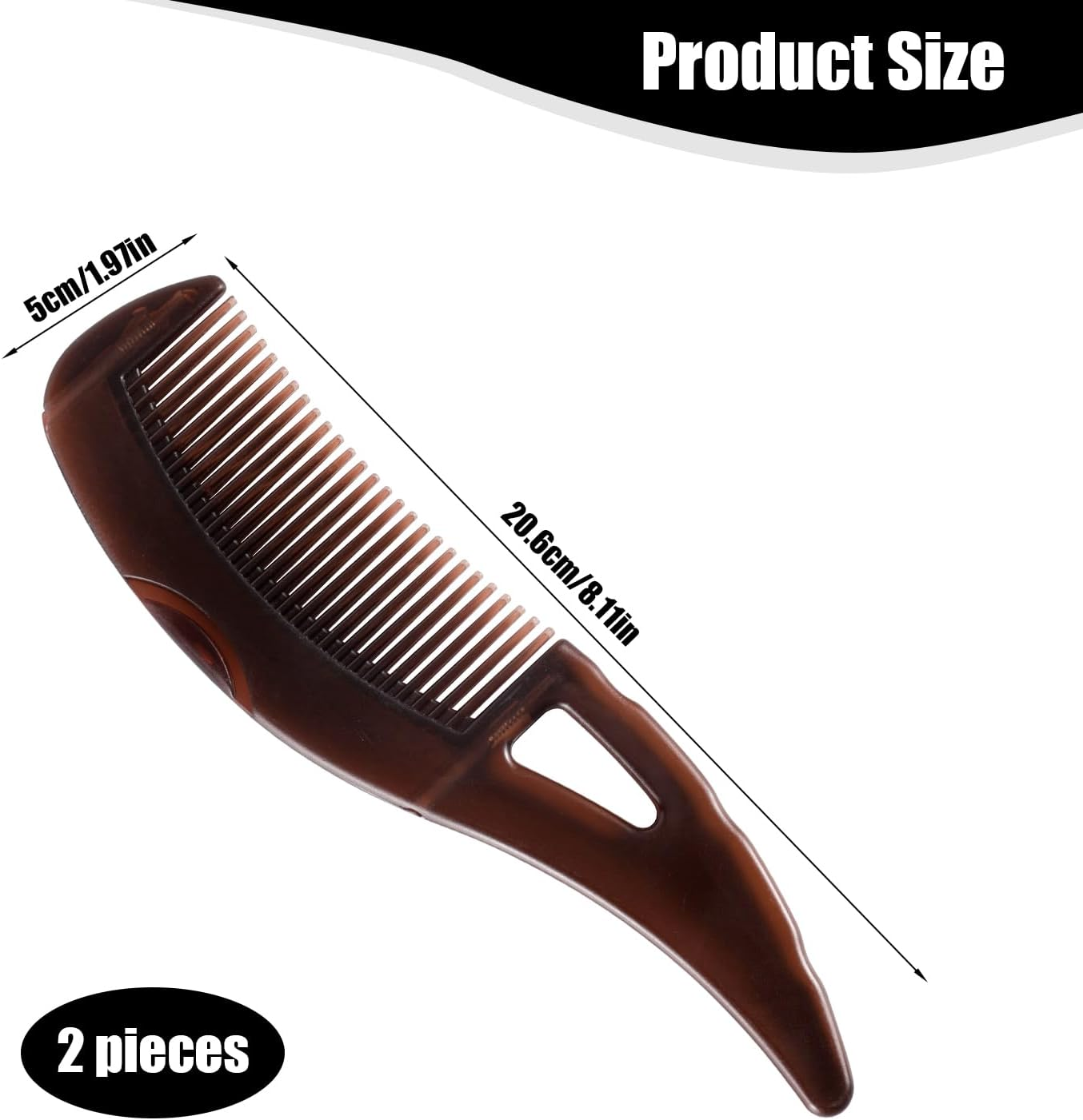 2Pcs Dandruff Comb, 8.11X1.97In Hollow Tooth Hair Comb Comfortable Dandruff Brush Scalp Sweep Detoxing Comb for Woman&Man image number 4