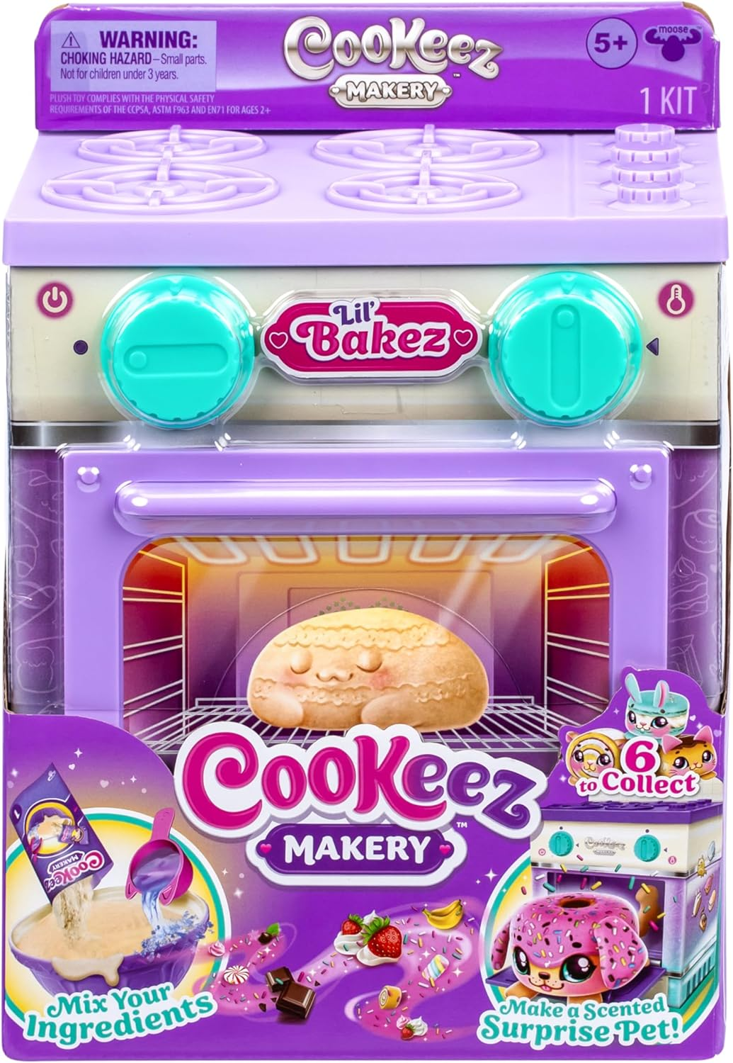 Cookeez Makery Lil' Bakez Oven, Mix the Dough and Make a Scented Surprise Pet in the Form of a Deliciously Scented Plush Toy, 6 Different Scented Plush Friends to Make, Bake and Collect image number 3