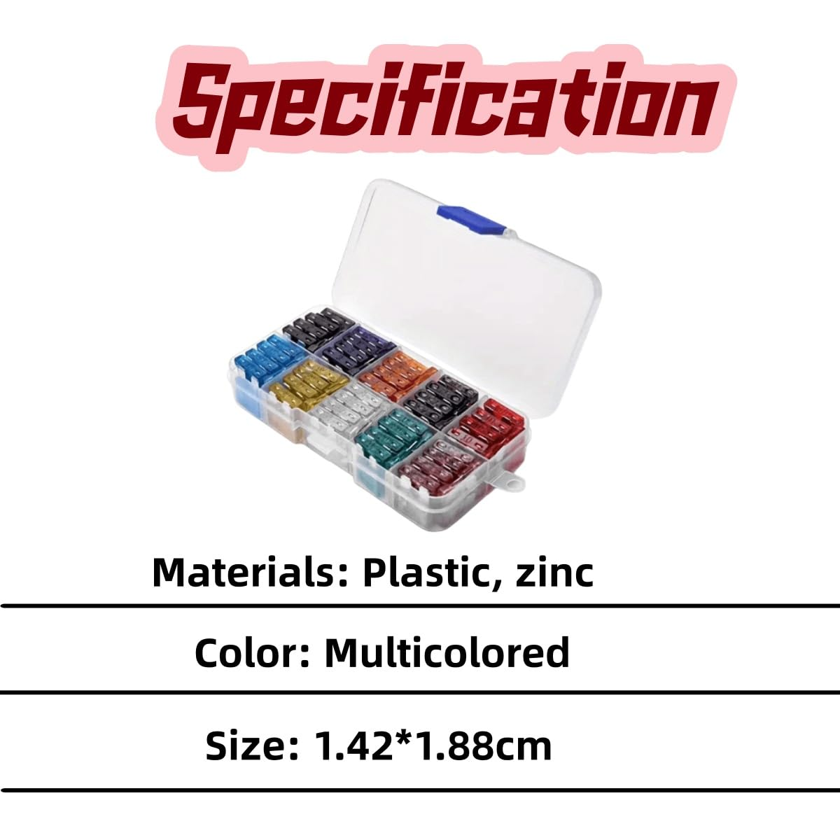 100 Car Mini Blade Fuse Combination Suite, Professional Blade Fuse (2 a / 3 and 7.5 A/10A /15 A/20A/25A / 30A / 35 A), the Standard Car Blade Fuse, Change with Drawing Tools image number 5