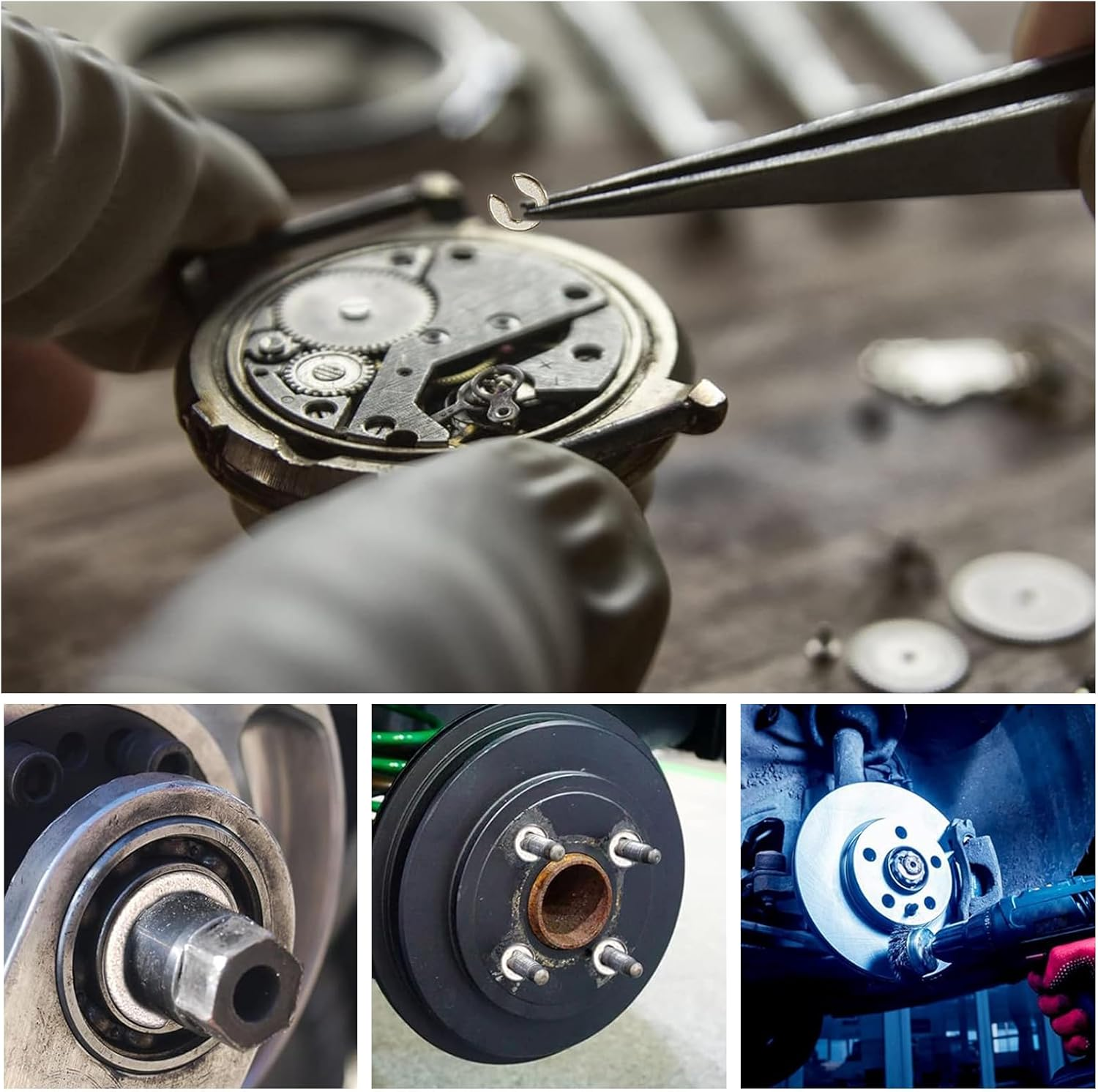 E-Clip Retaining Rings Assortment Set,290Pcs 304 Stainless Steel 1.2-15Mm,13 Different Sizes E Circlip Retainer Rings for Projects Car Engines,Locking Mechanisms and Other Shafts image number 2