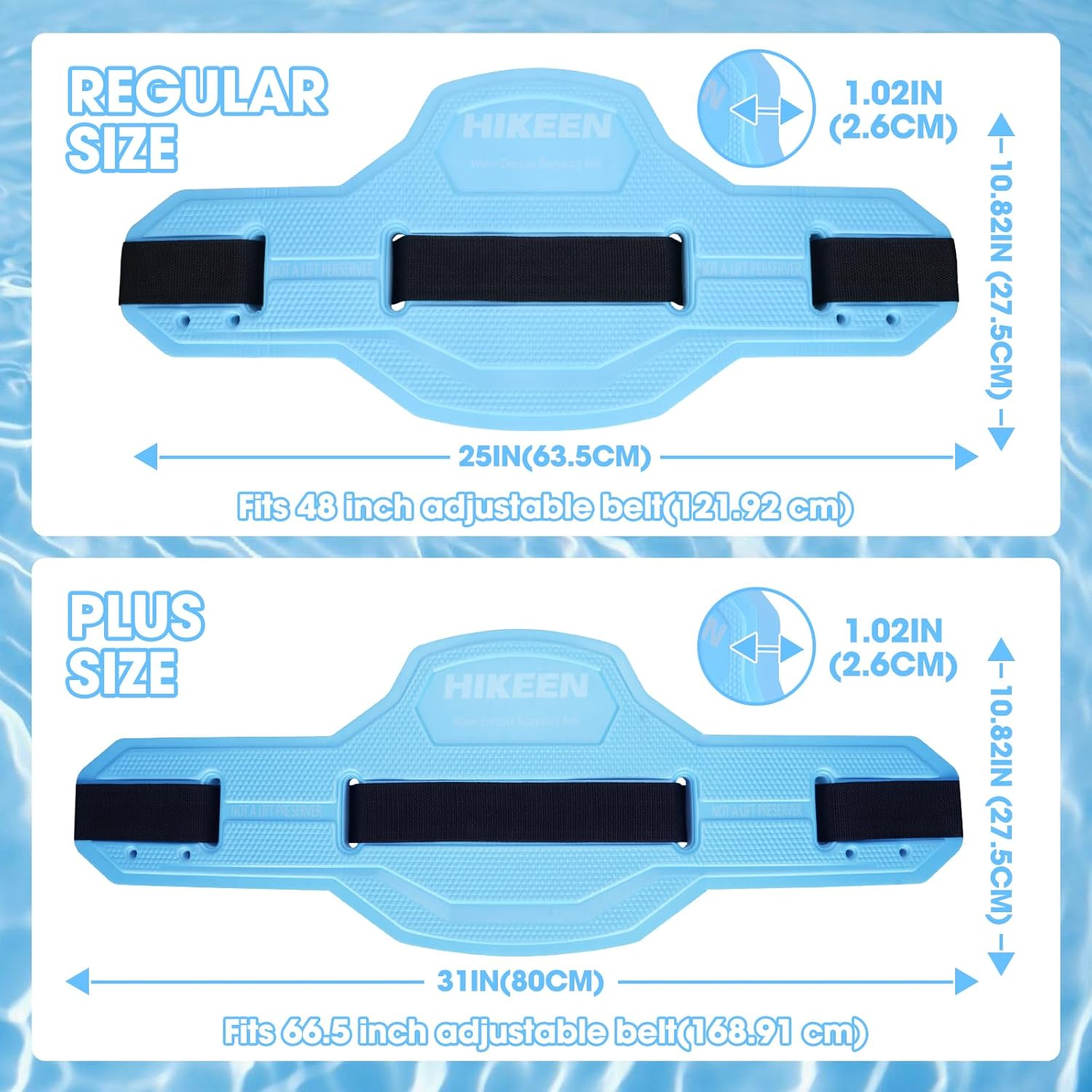 Hikeen Swim Floating Belt,Water Aerobics Swimming Belt with Fixing Straps,Jogger Flotation Aid Buoyancy Belt for Swimming Pool Fitness and Fitness Workout Therapy image number 5